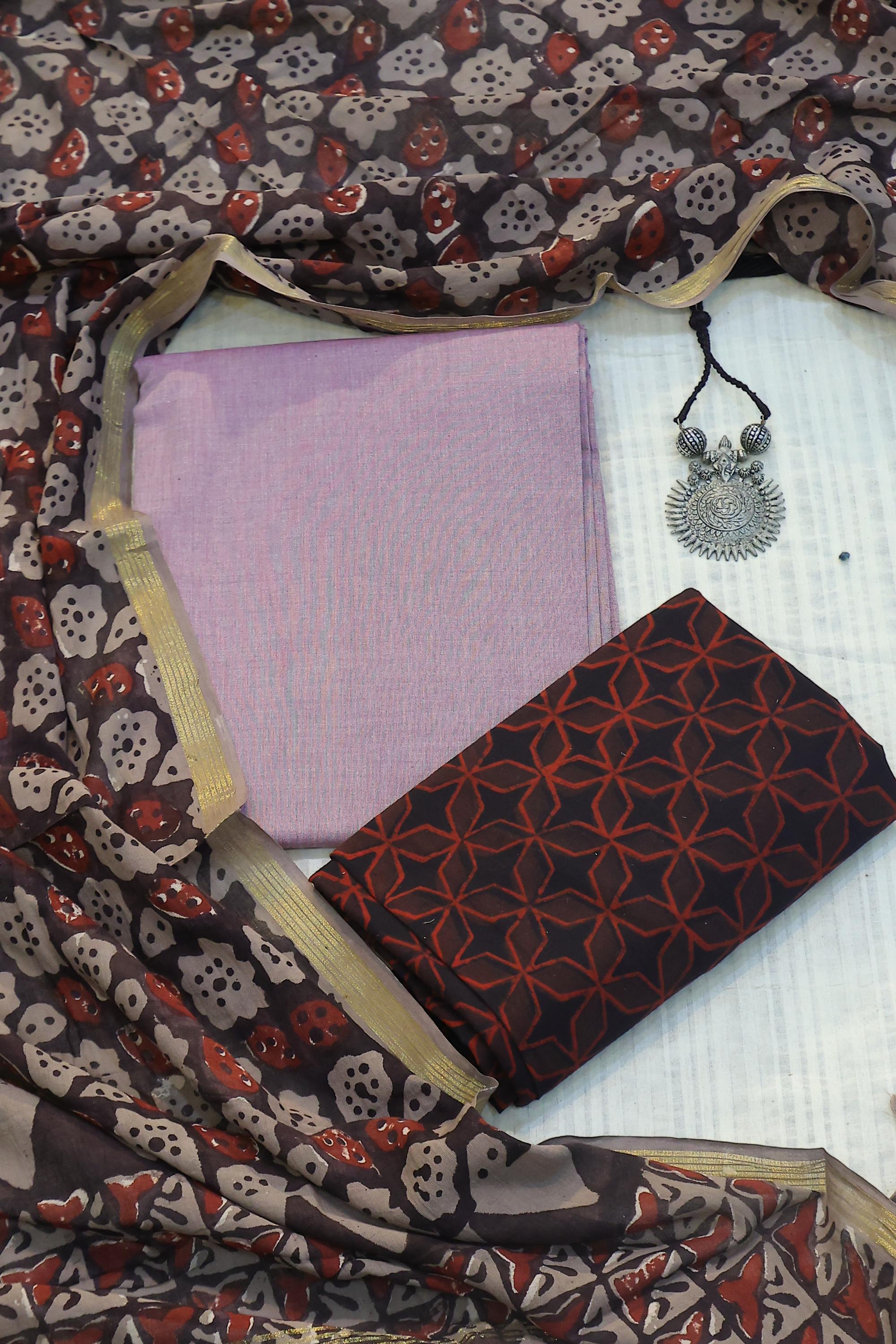 Cotton 3 Piece Unstitched Set -63