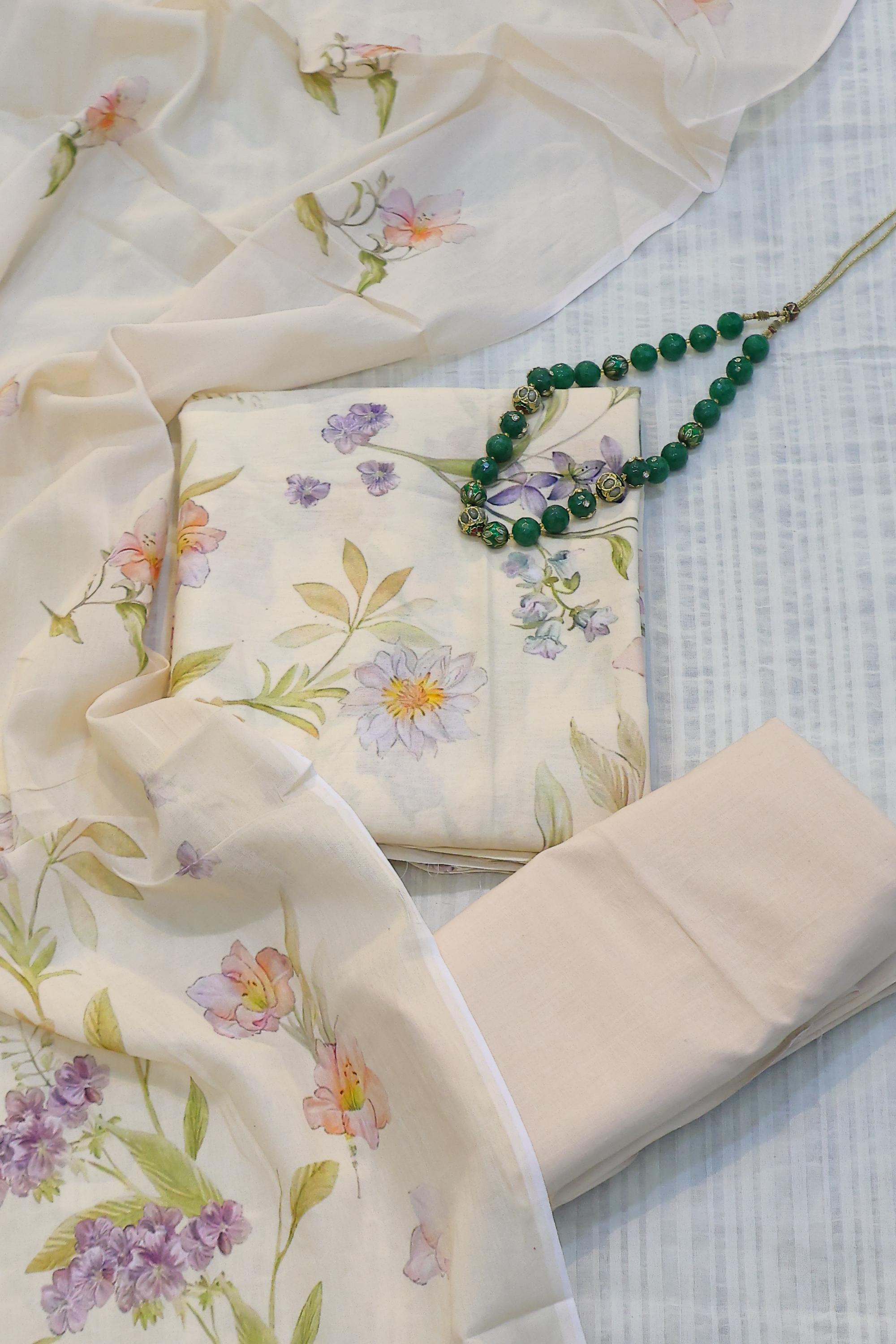 Cotton 3 Piece Unstitched Set -73