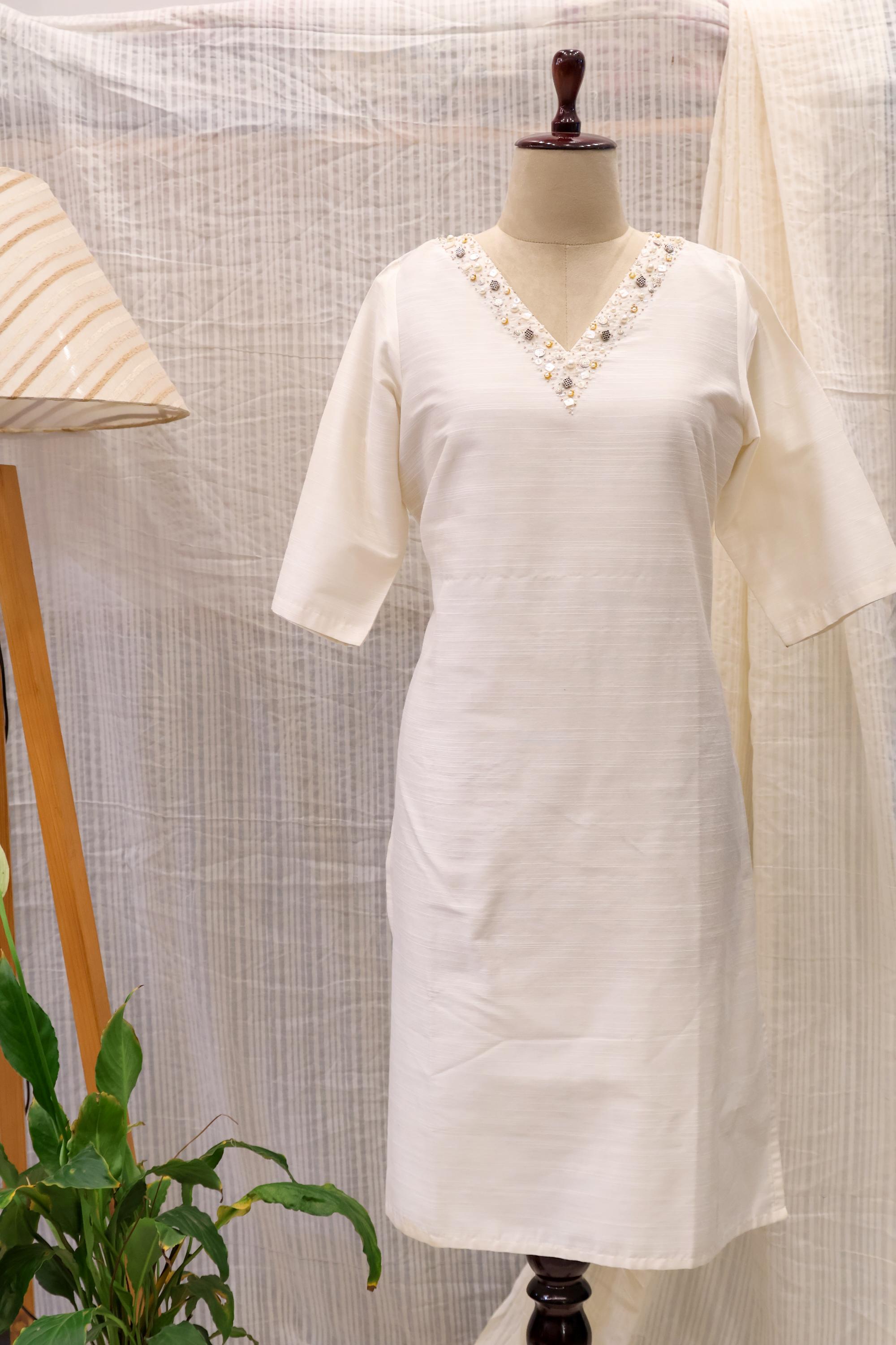 Cotton Silk Ready-to-Wear Kurta - Elegant Ethnic Design RMK-104