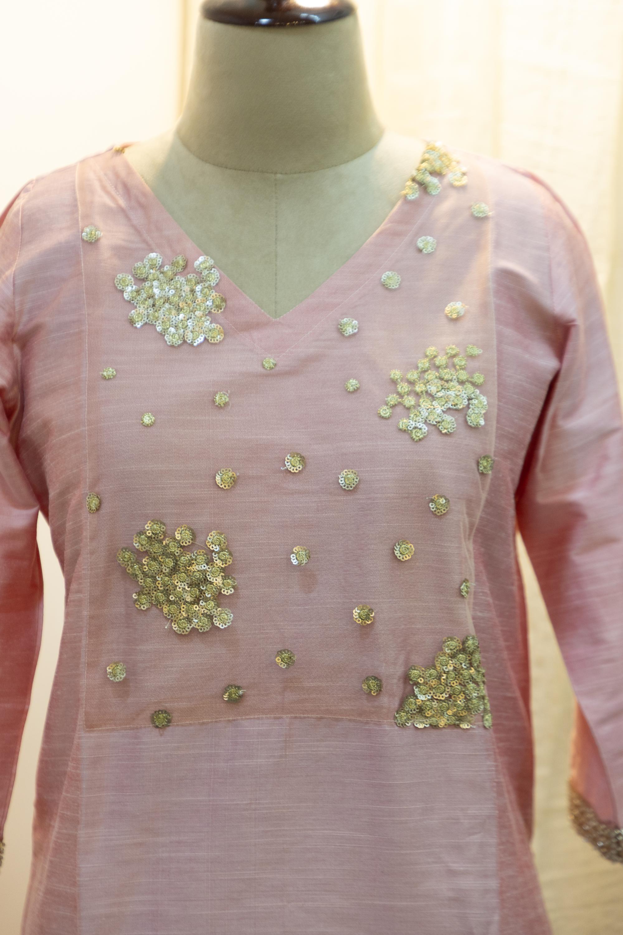 Cotton Silk Ready-to-Wear Kurta - Elegant Ethnic Design GAN-001