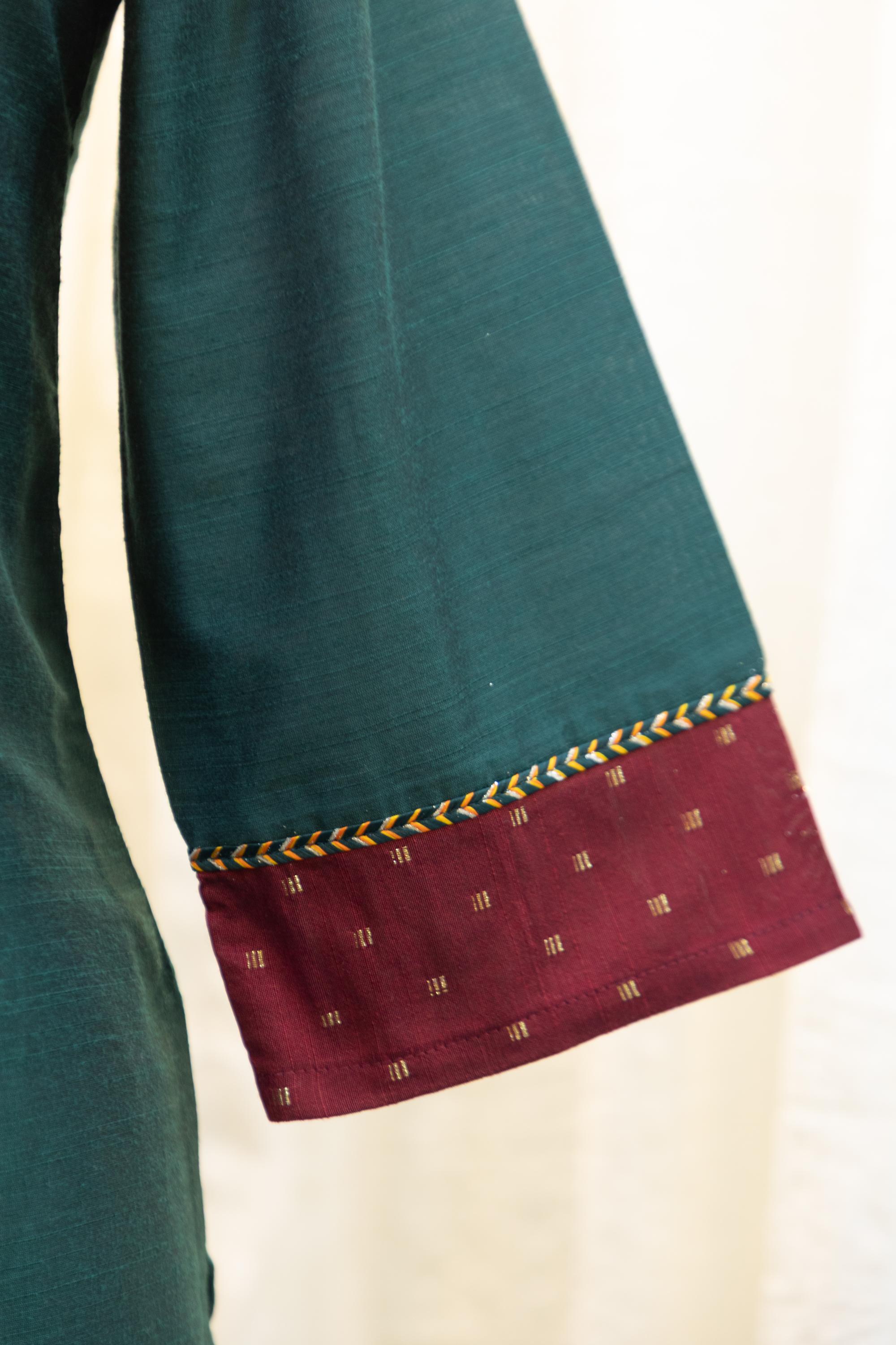 Cotton Silk Ready-to-Wear Kurta - Elegant Ethnic Design GAN-013