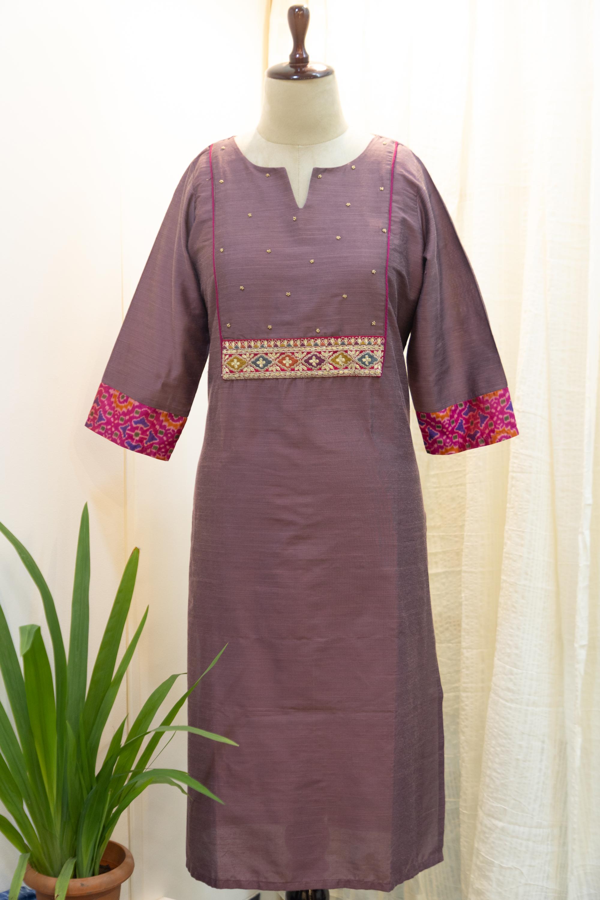 Cotton Silk Ready-to-Wear Kurta - Elegant Ethnic Design GAN-004