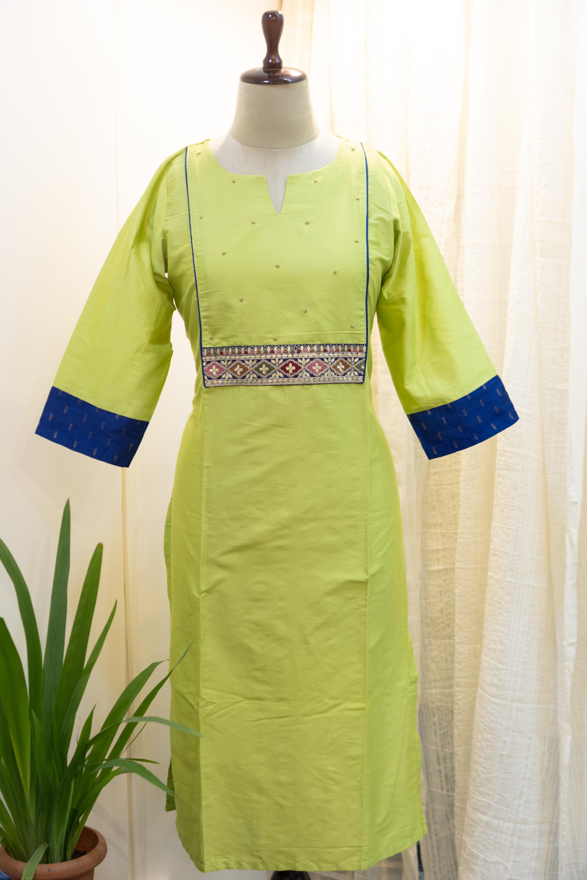Cotton Silk Ready-to-Wear Kurta - Elegant Ethnic Design GAN-005