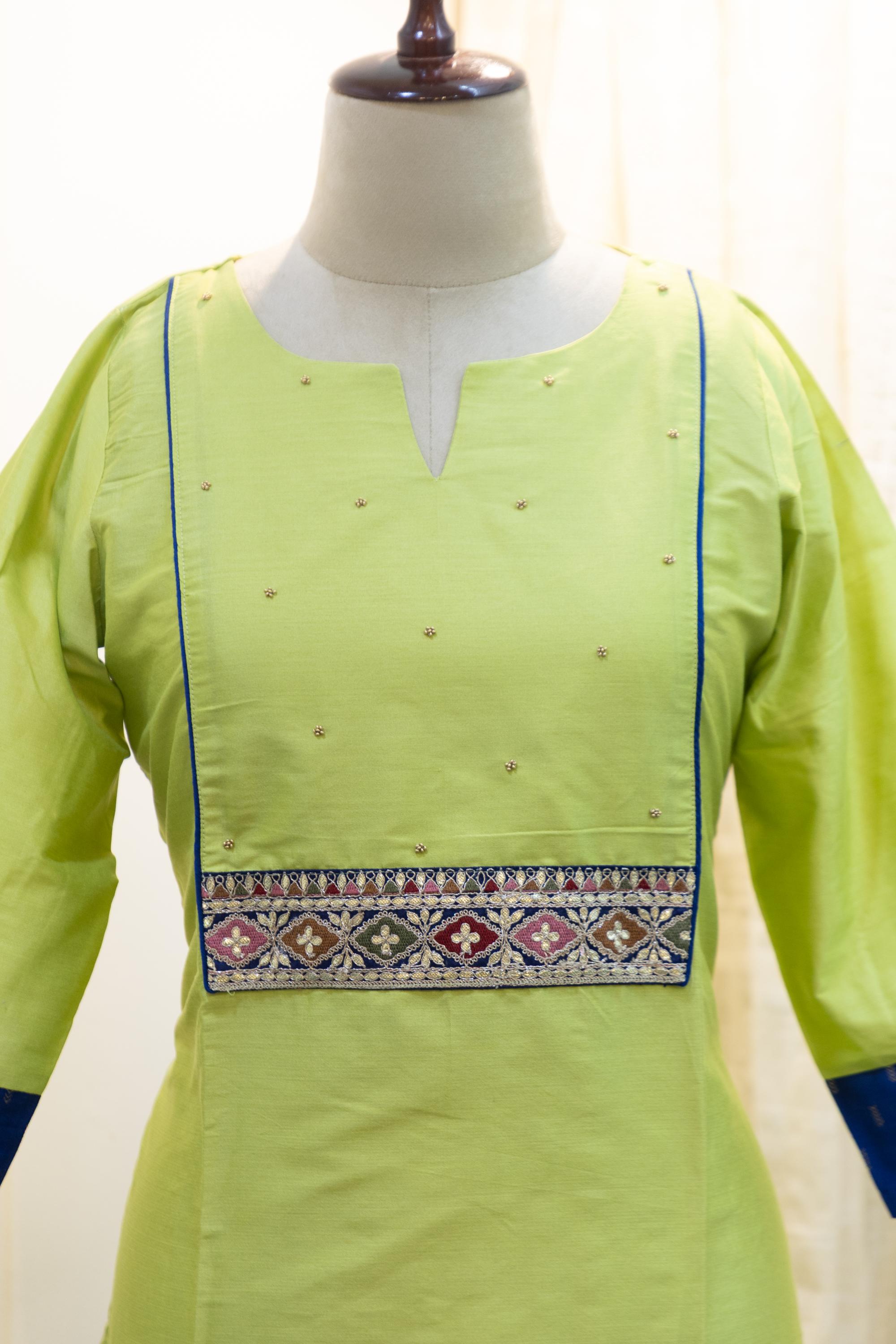 Cotton Silk Ready-to-Wear Kurta - Elegant Ethnic Design GAN-005