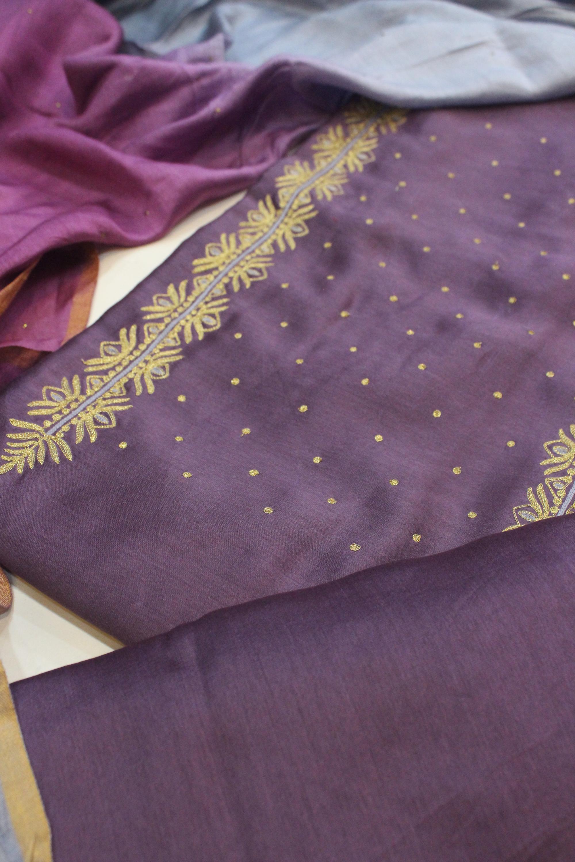 CHANDERI WITH WITH BADLA WORK DUPATTA SET-6