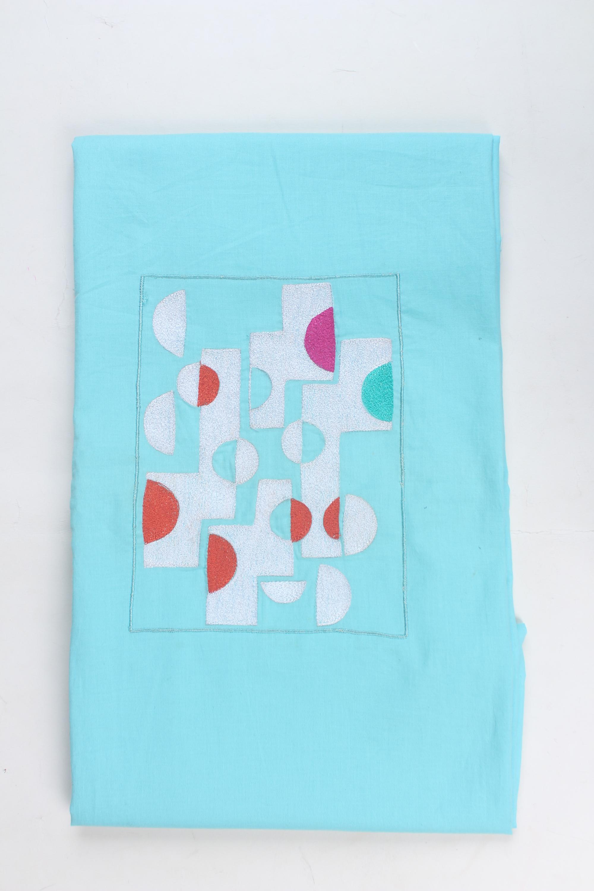 Embroidered fabric set of 2