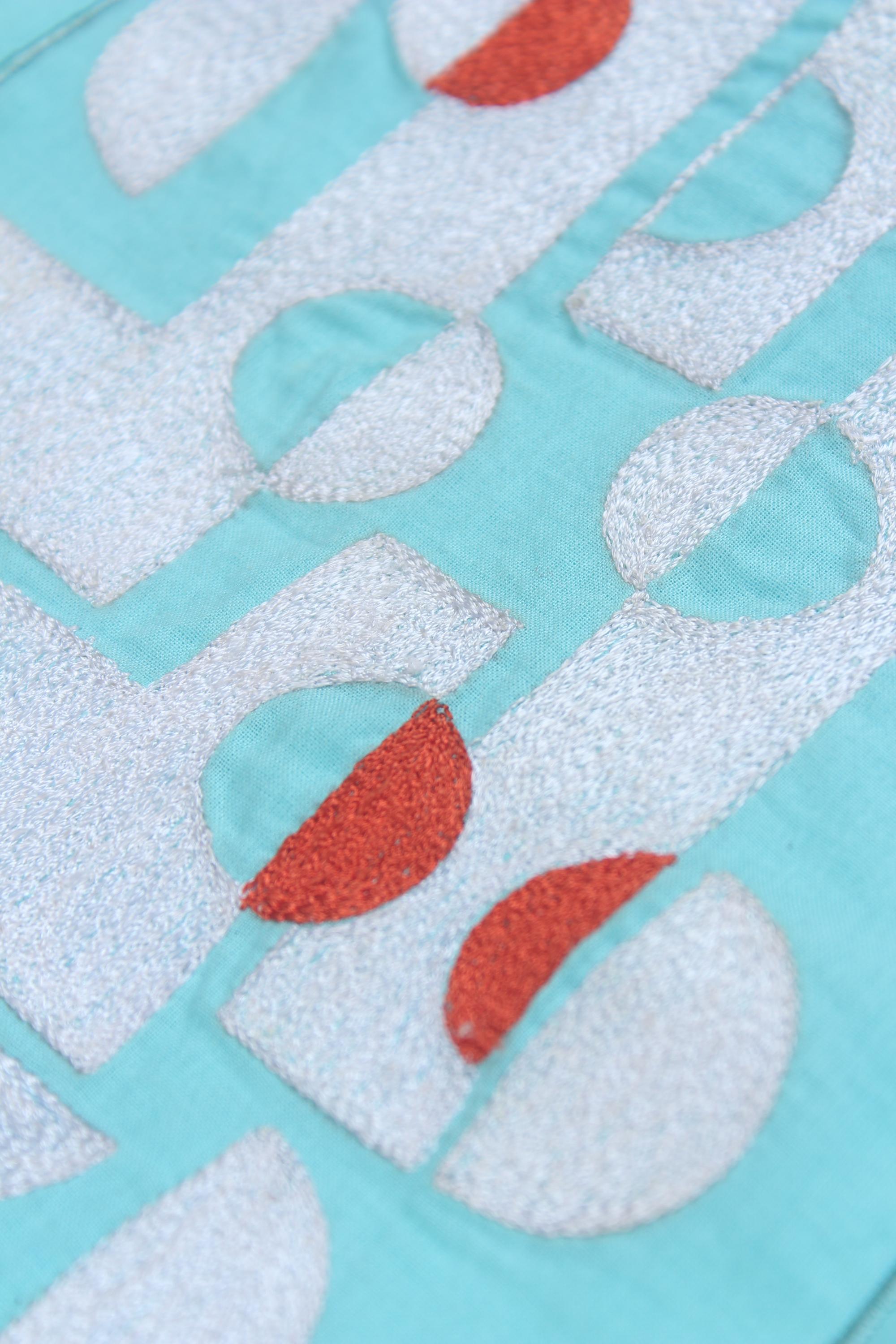 Embroidered fabric set of 2
