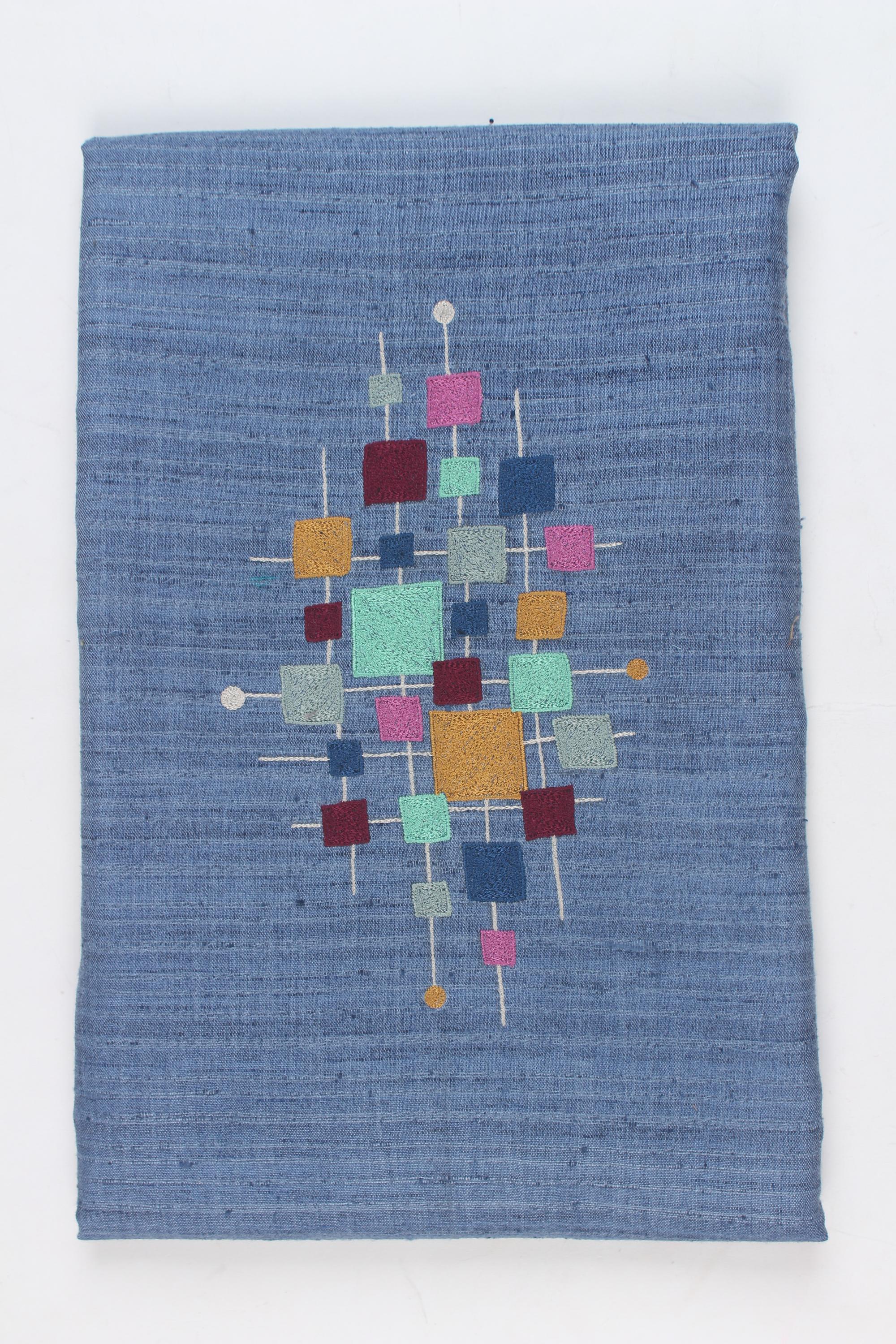 Embroidered fabric set of 2