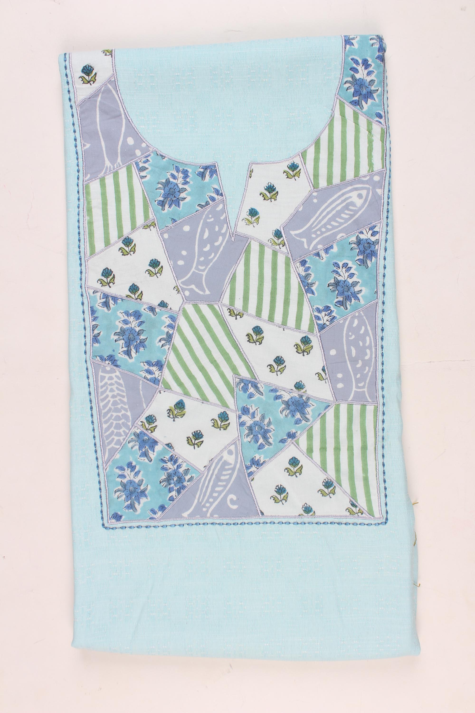 Embroidered fabric set of 2