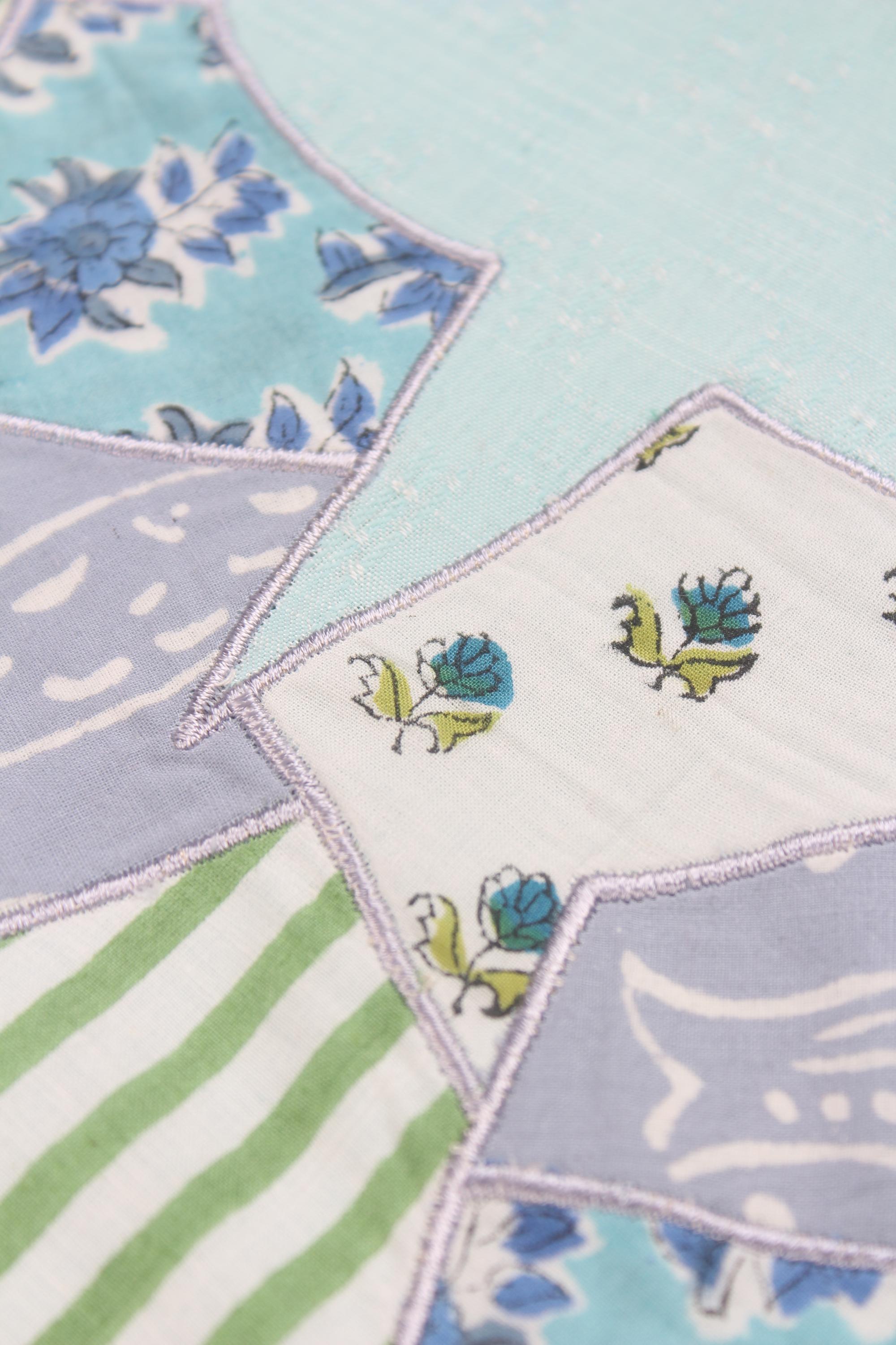 Embroidered fabric set of 2