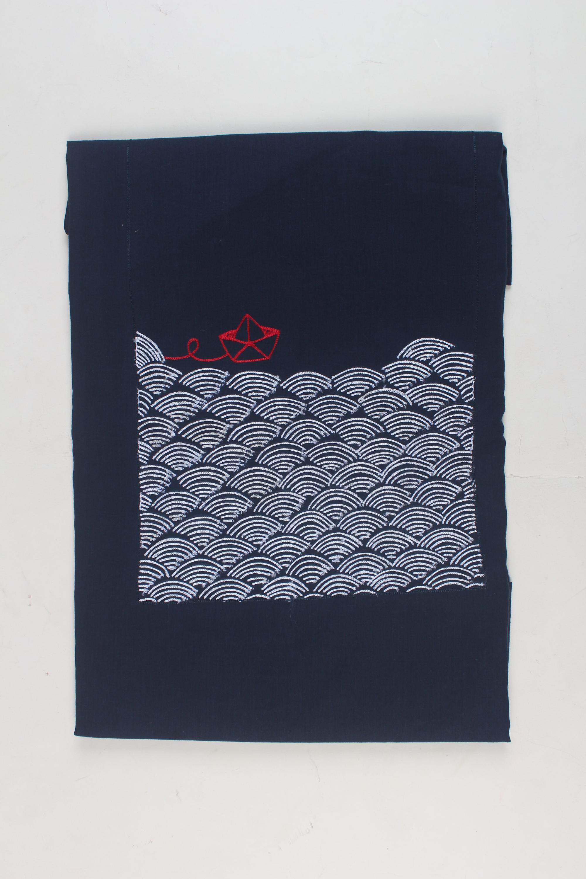 Embroidered fabric set of 2