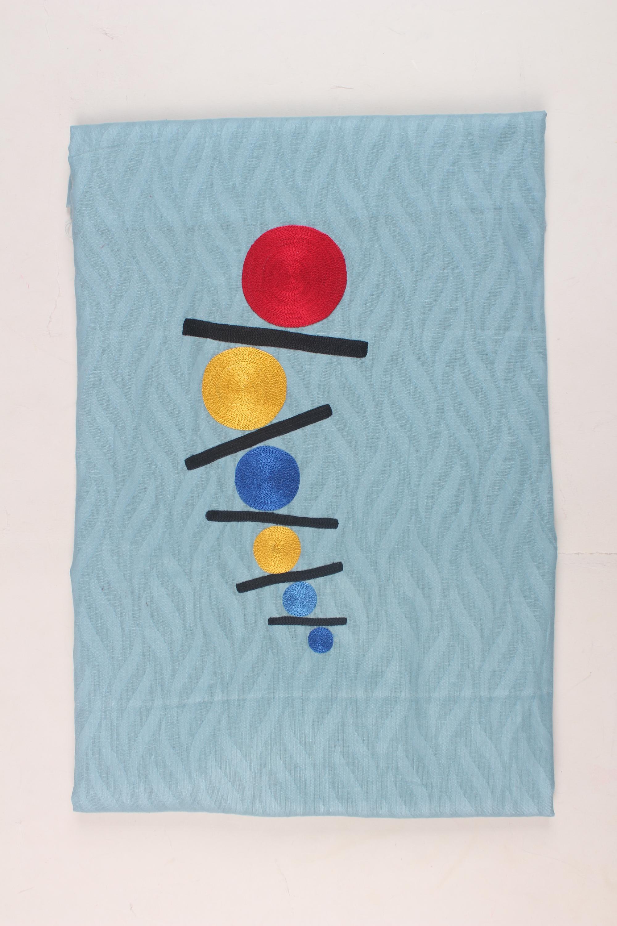 Embroidered fabric set of 2
