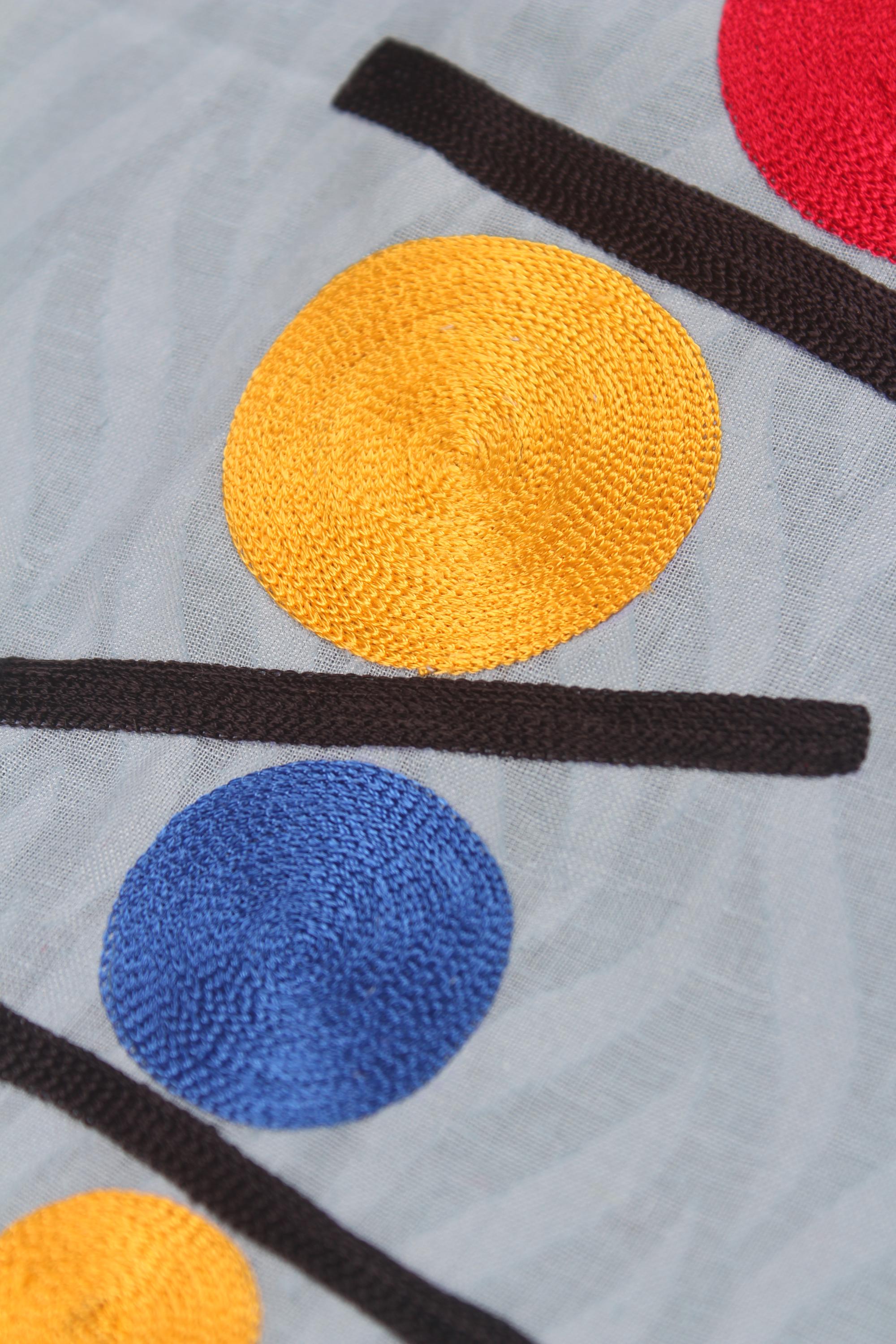 Embroidered fabric set of 2