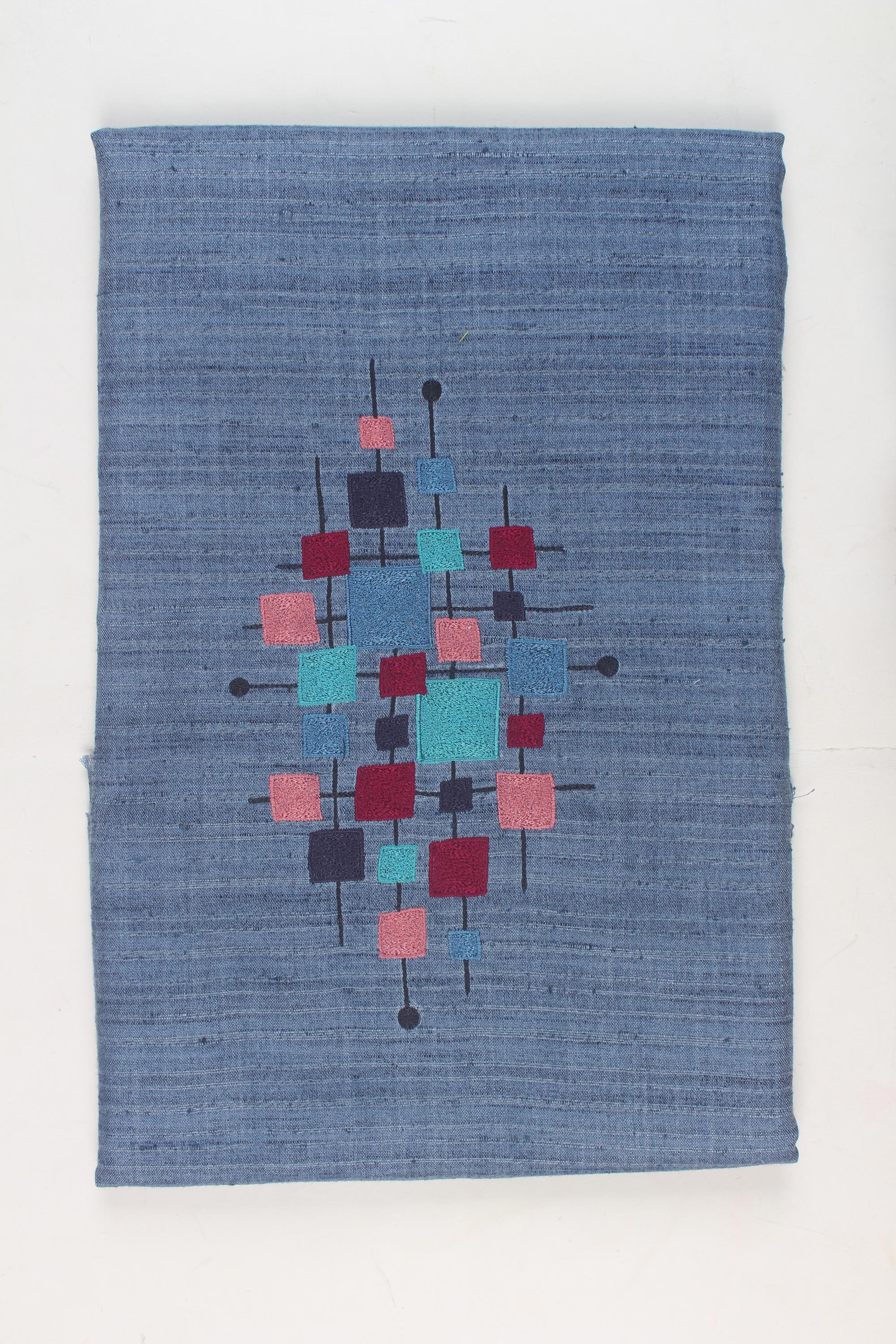 Embroidered fabric set of 2