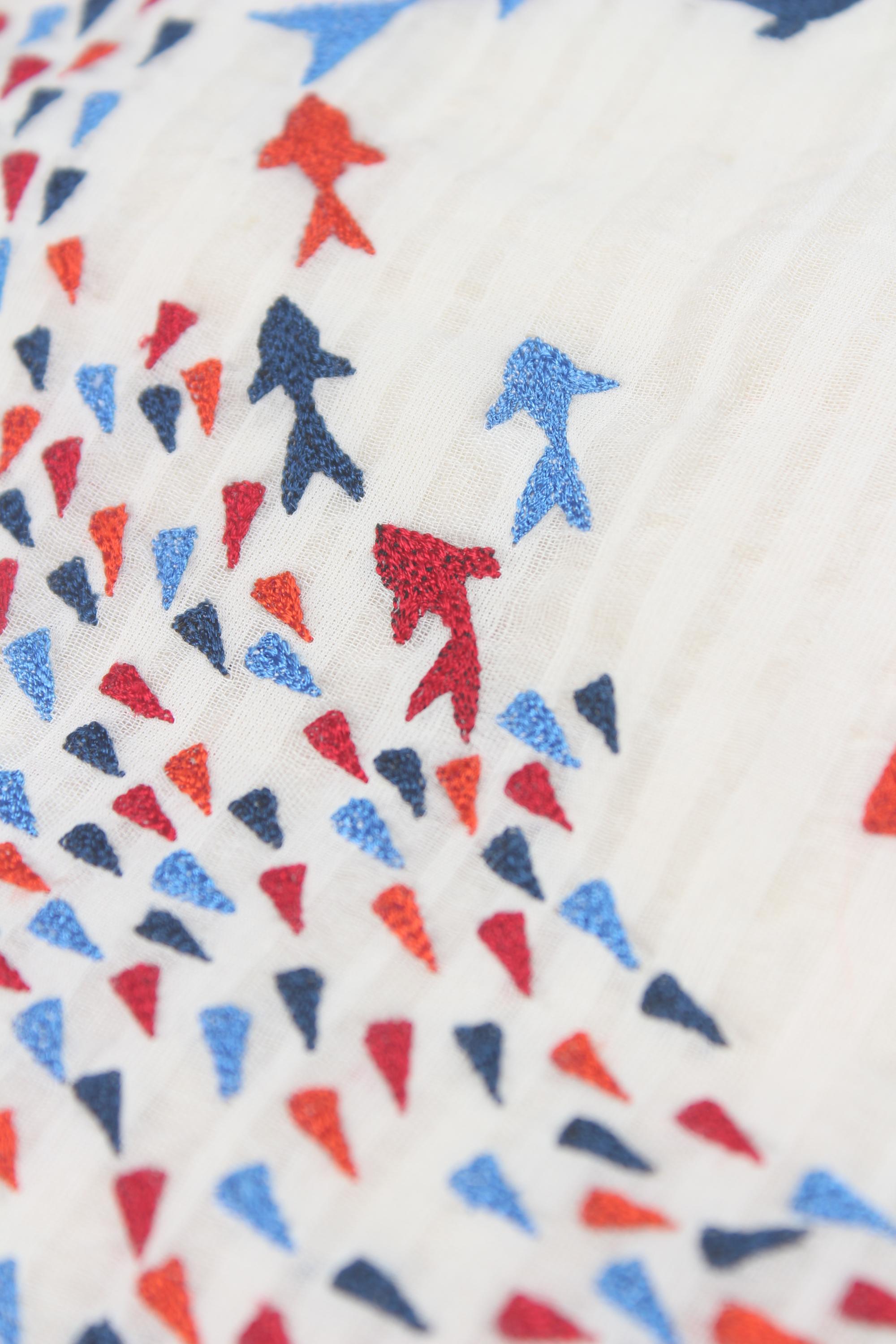 Embroidered fabric set of 2