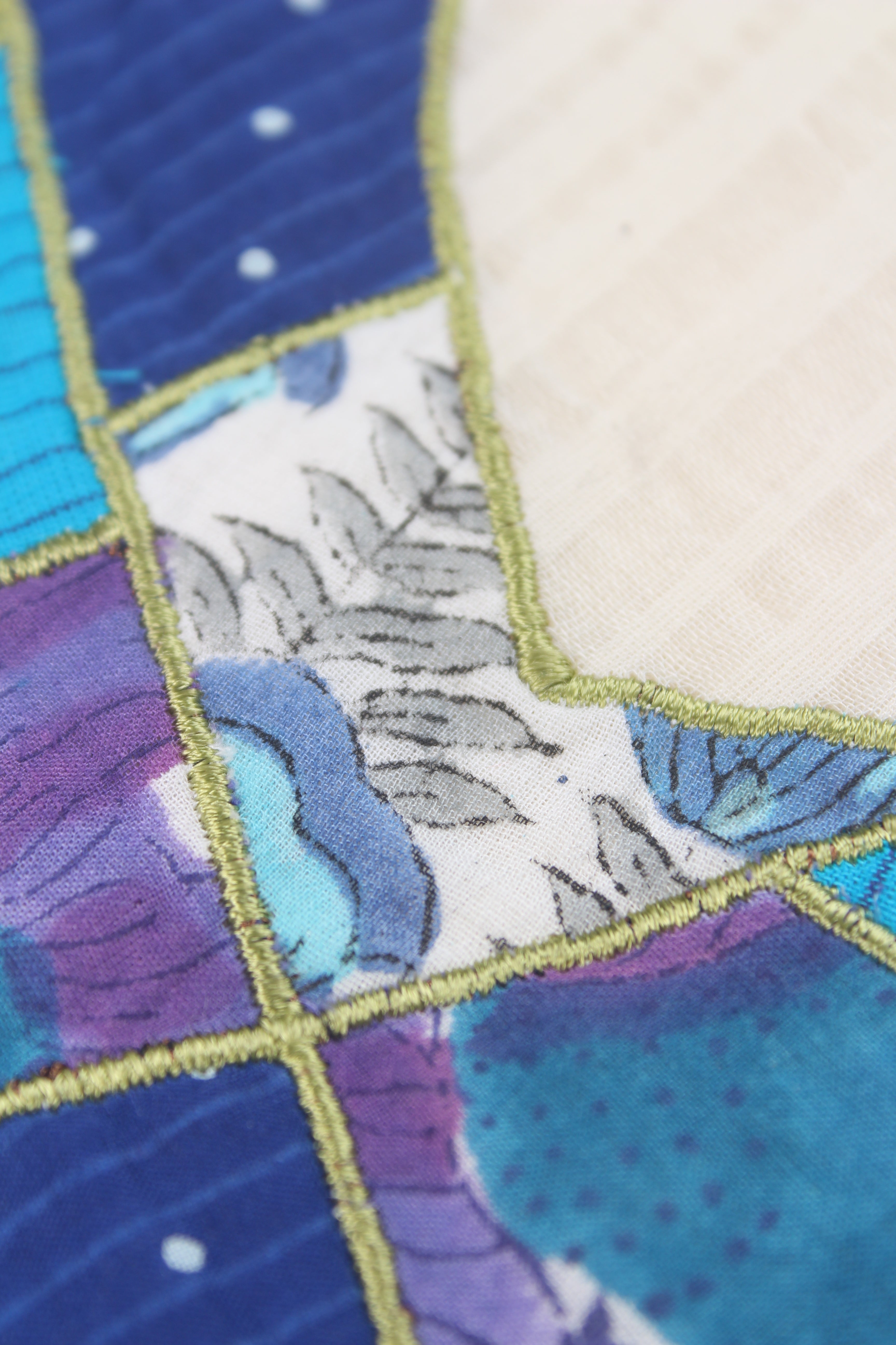 Embroidered fabric set of 2
