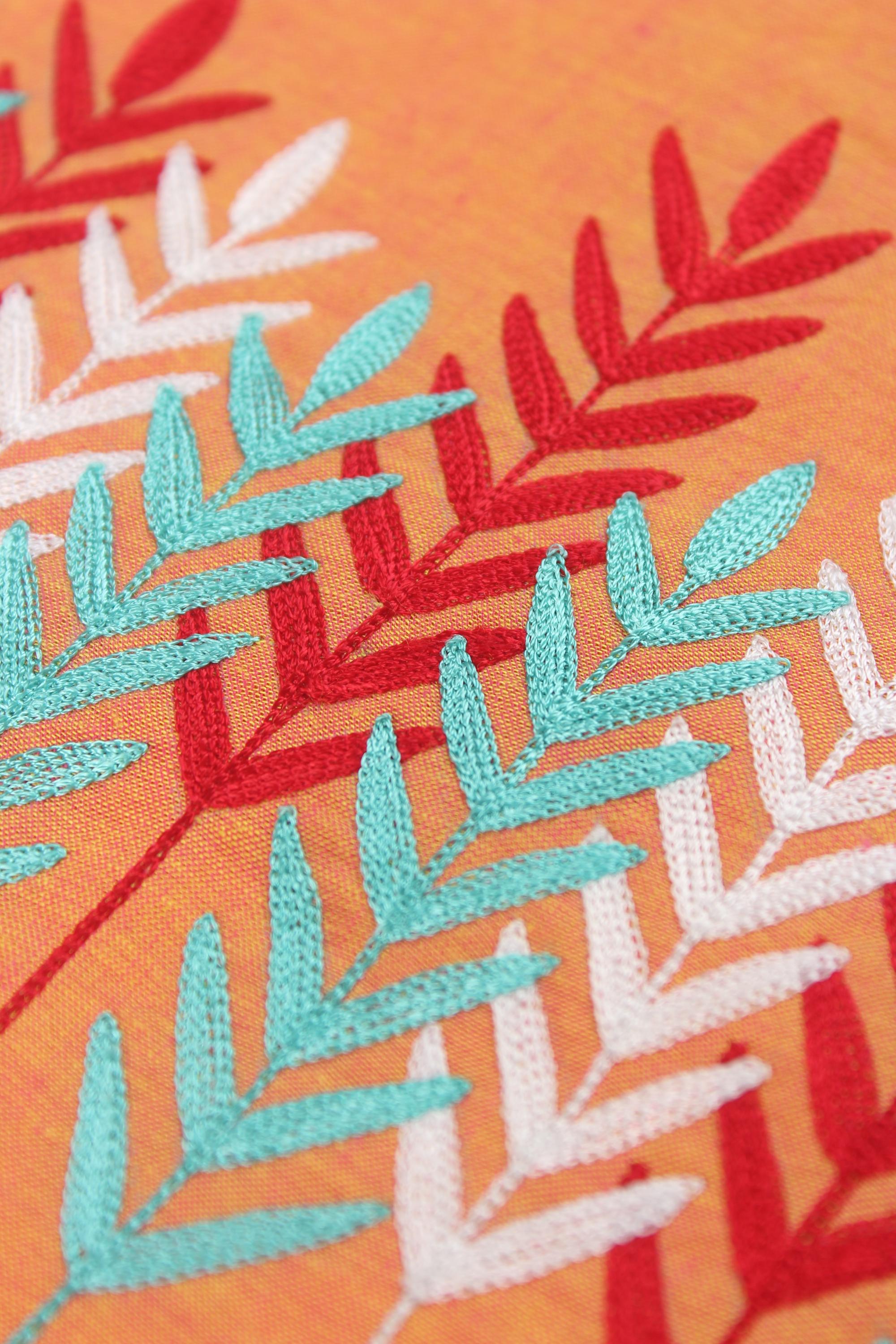 Embroidered fabric set of 2