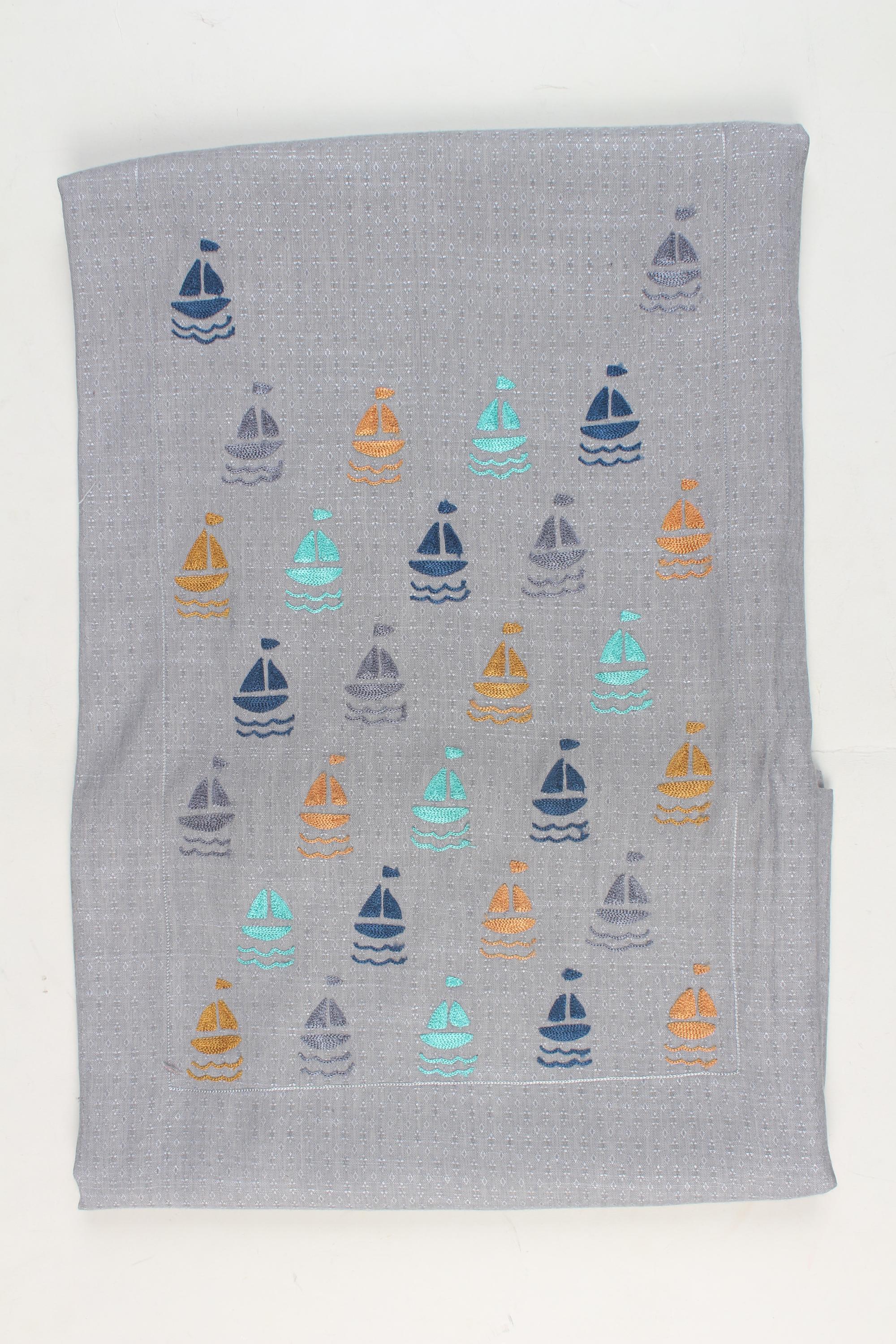 Embroidered fabric set of 2
