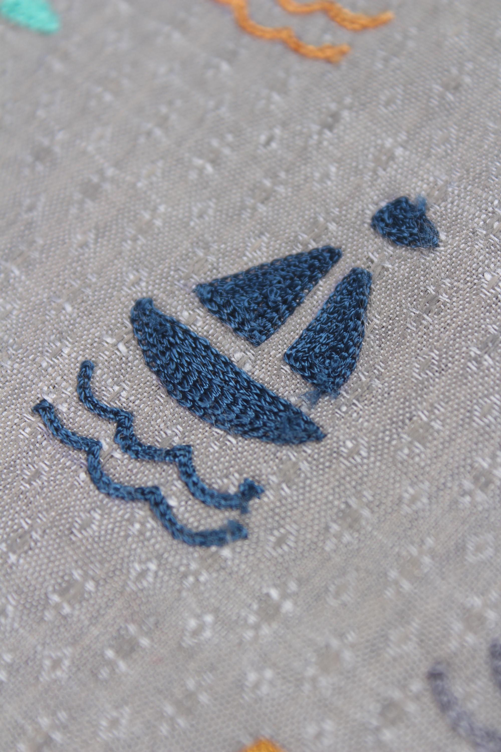 Embroidered fabric set of 2