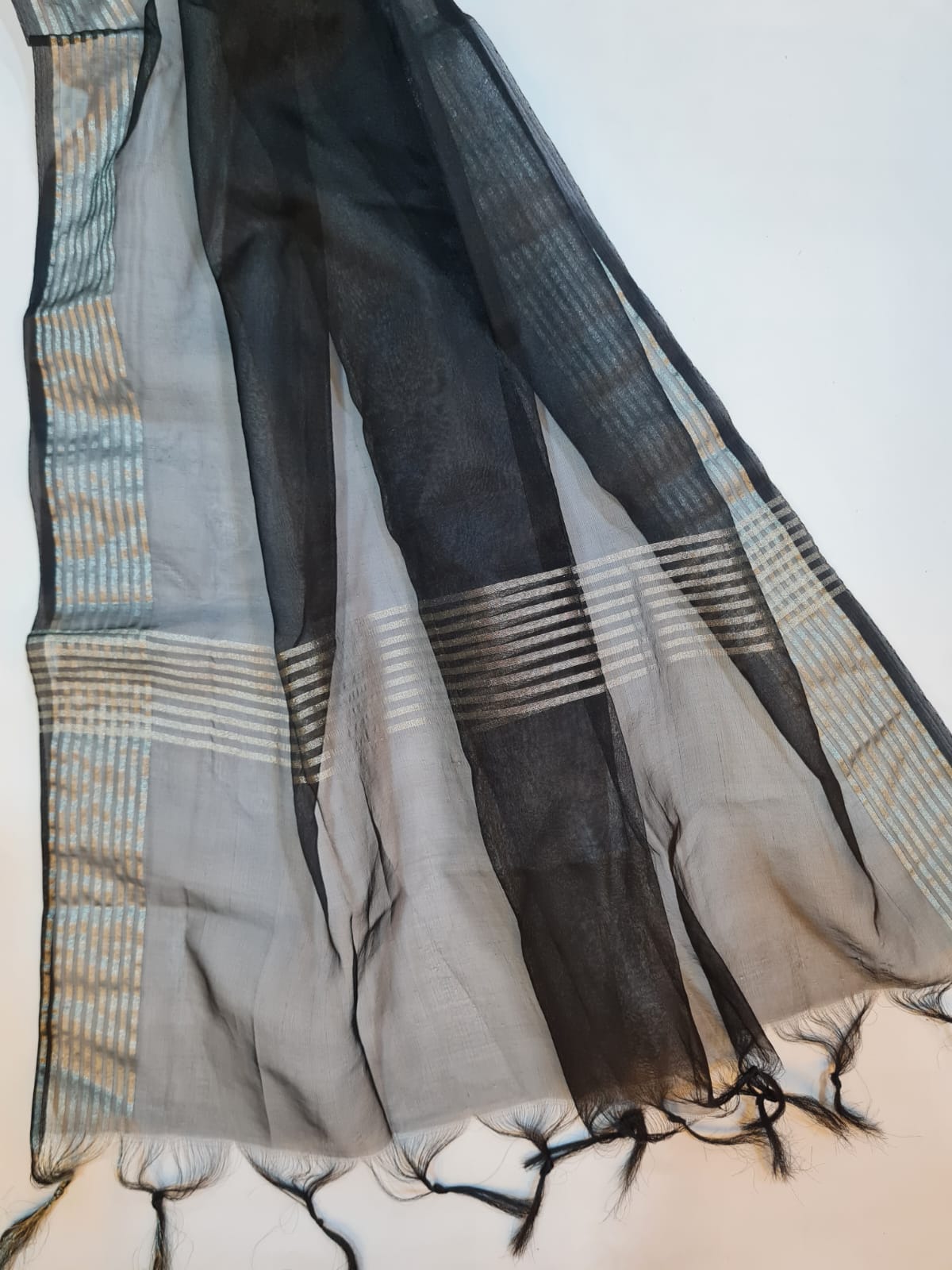 Slub Silk With Net Dupatta Set-25