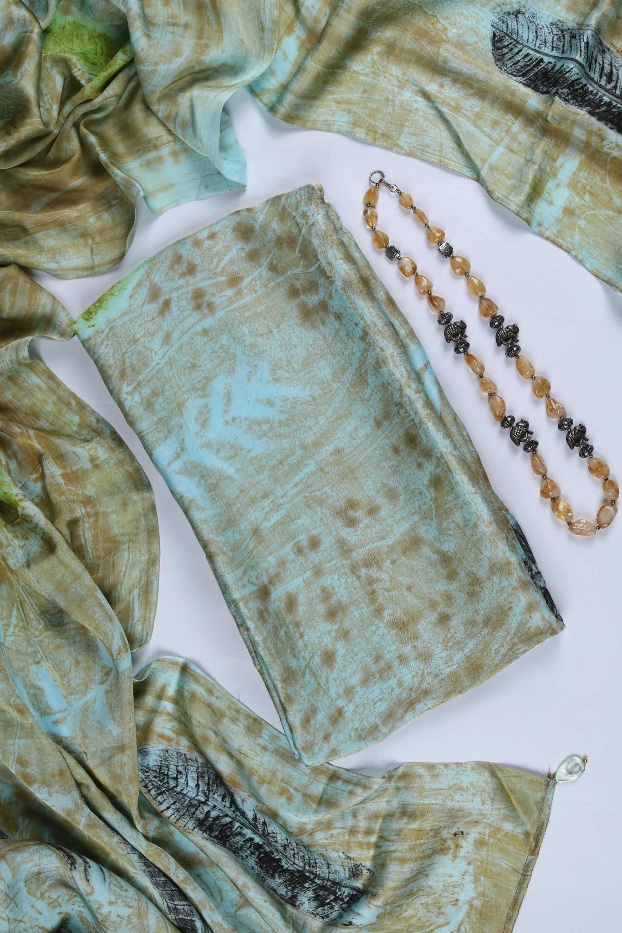 Premium Tussar Modal 2 Piece Unstitched Kurta & Dupatta Set Ð Traditional Weave