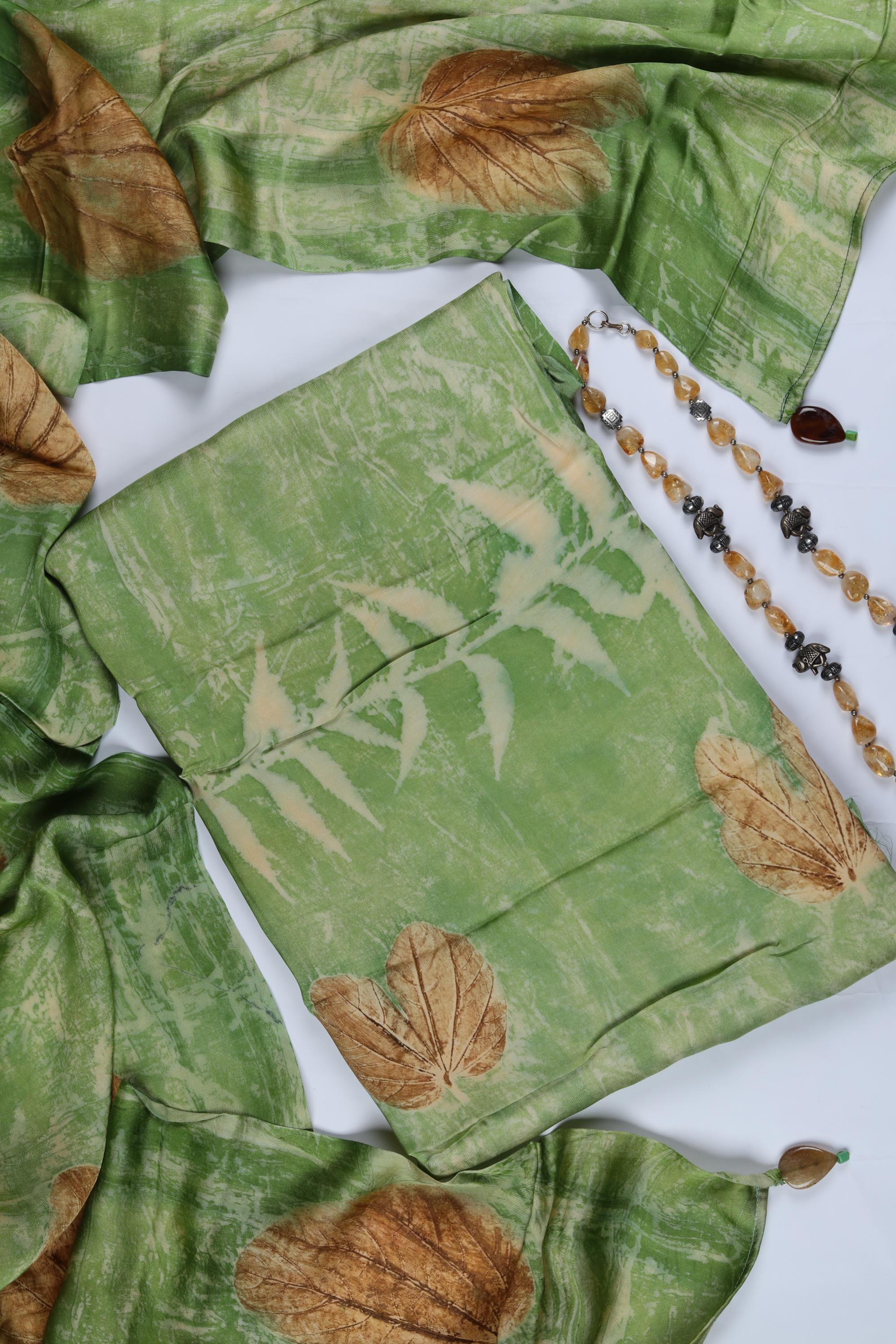 Premium Tussar Modal 2 Piece Unstitched Kurta & Dupatta Set Ð Traditional Weave