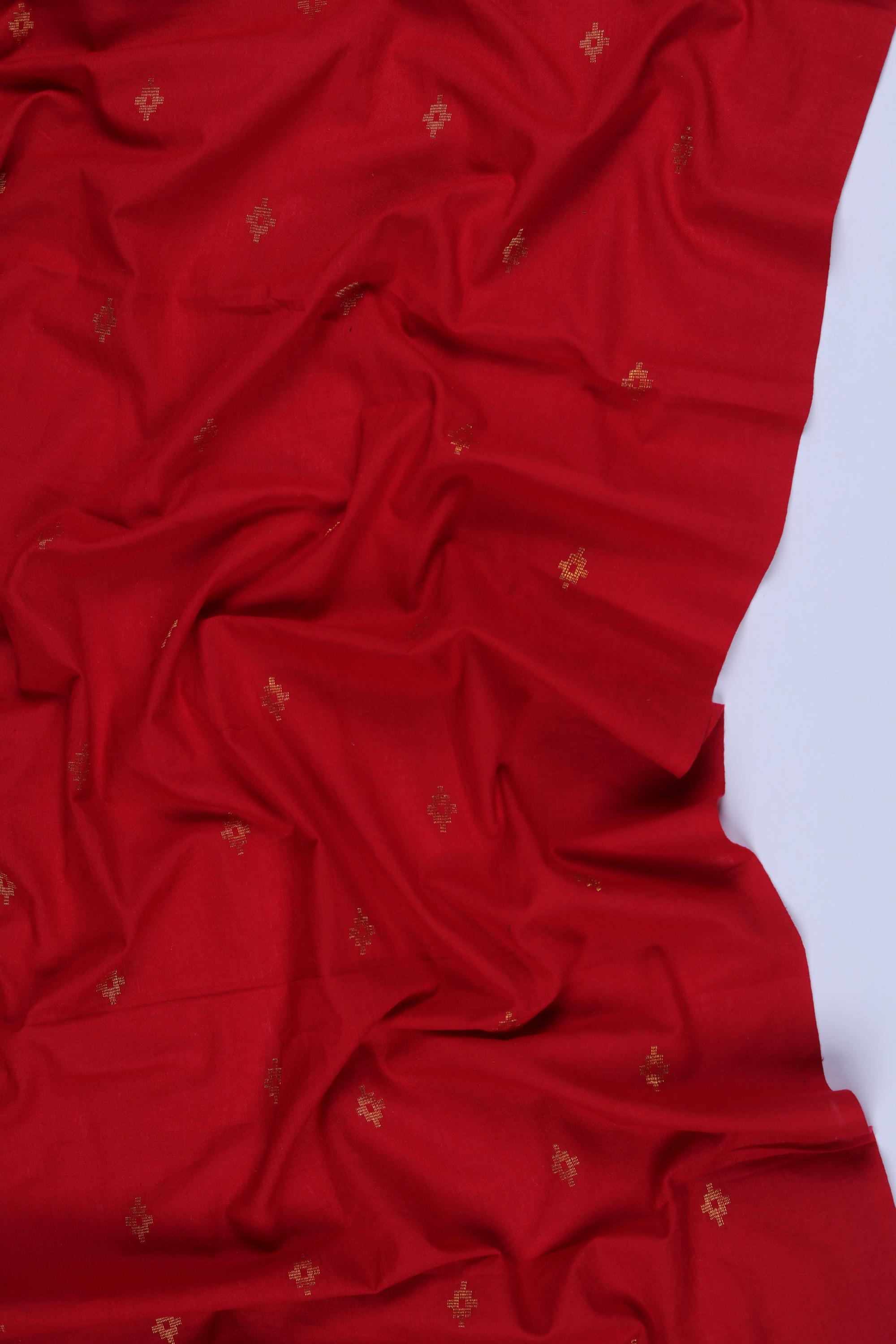 Handloom Cotton Unstitched Kurta Fabric - Traditional Ethnic Wear