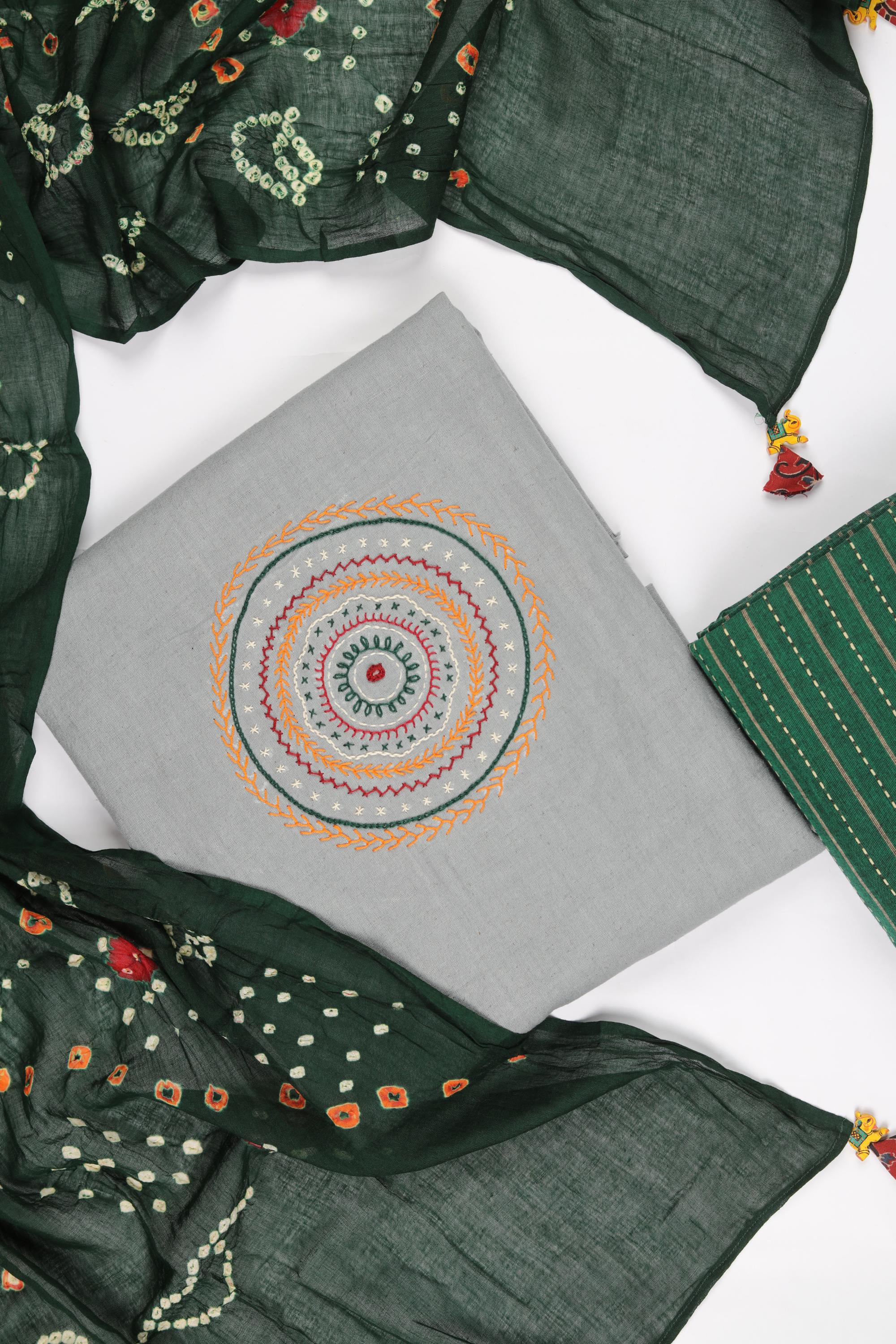 Flex Fabric 3 Piece Unstitched Set - Traditional Wear