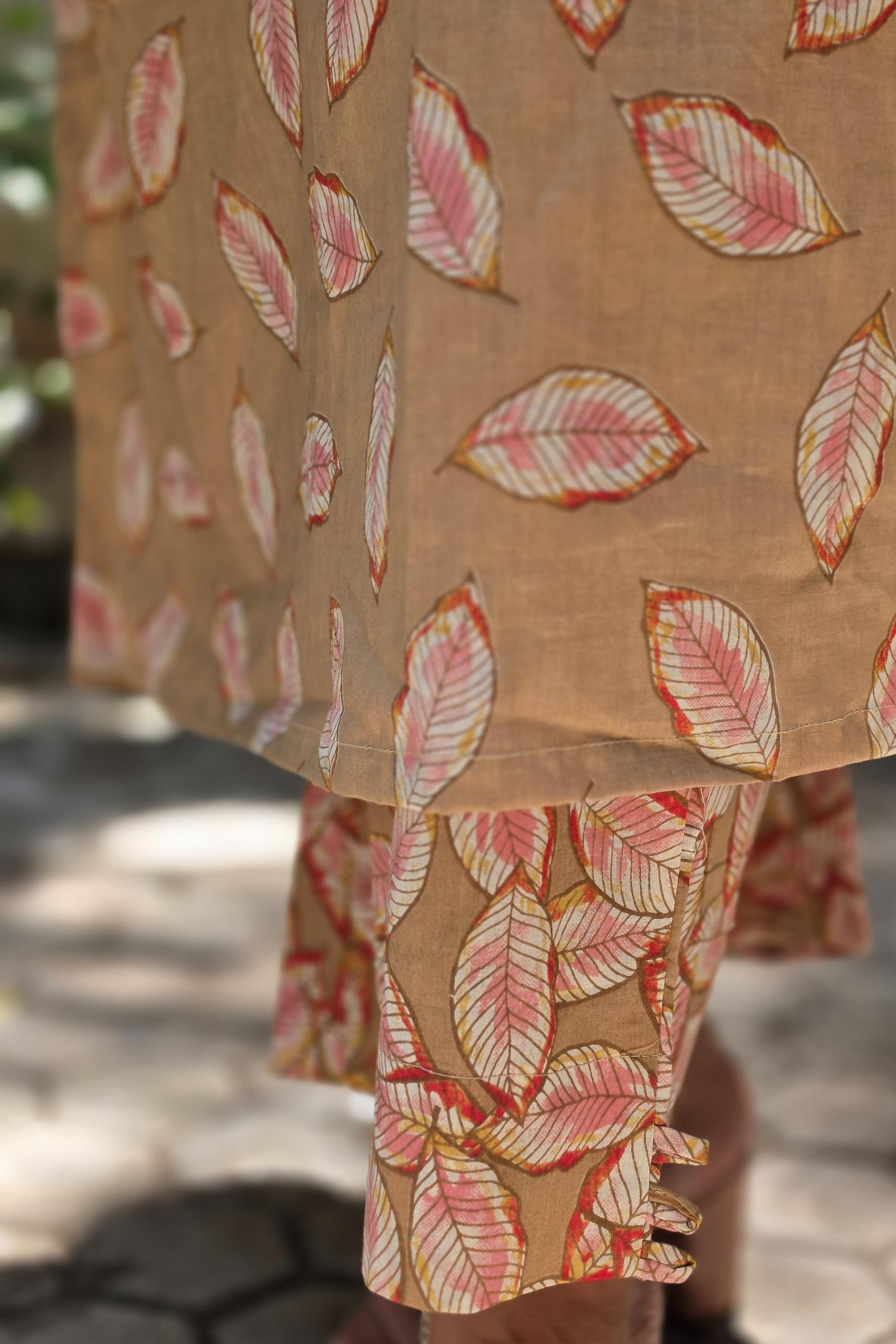 Classic Floral Cotton Cord Set Ready-to-Wear – Elegant Ethnic Design