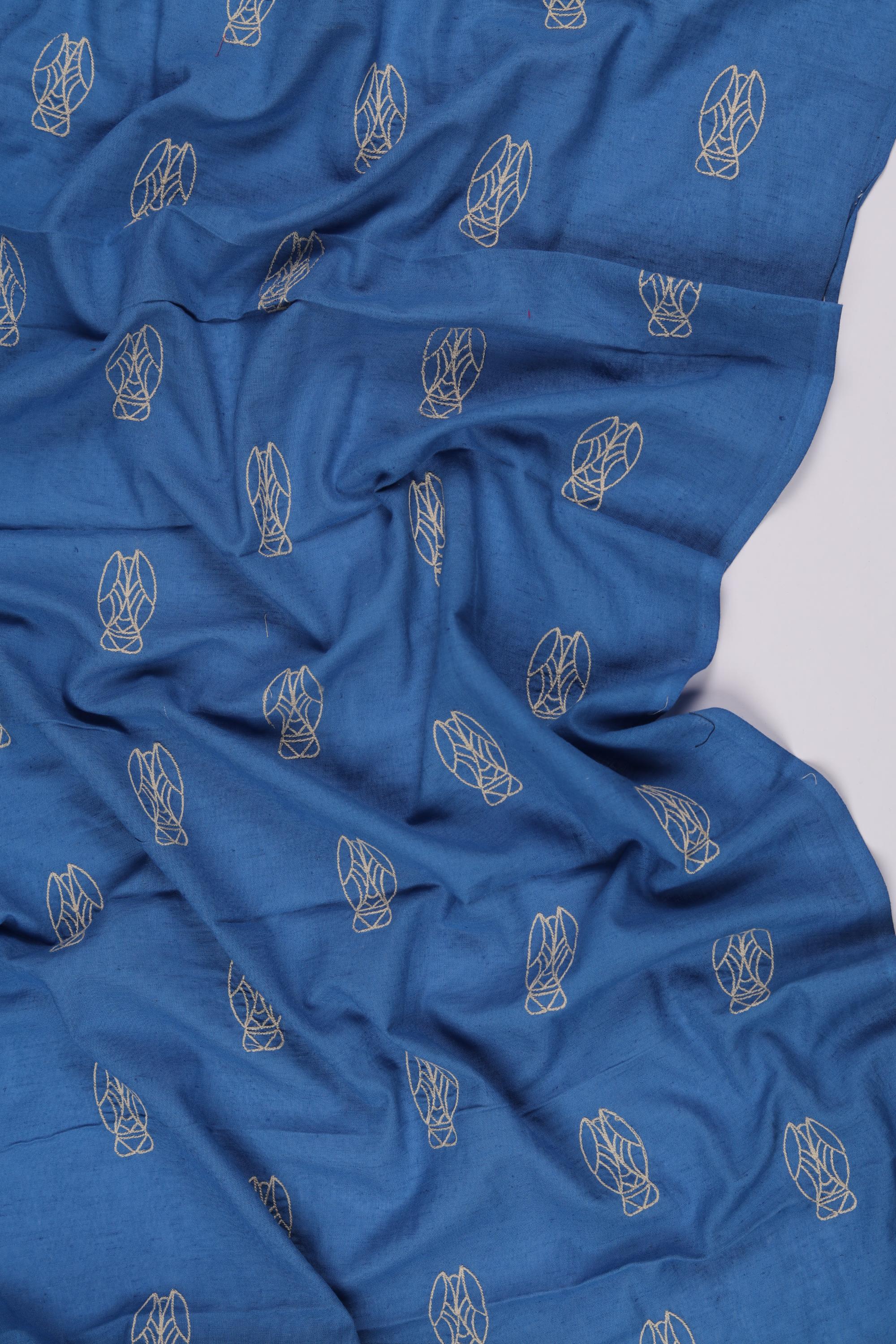 embroiderd cotton  Unstitched Kurta Fabric - Traditional Ethnic Wear 013