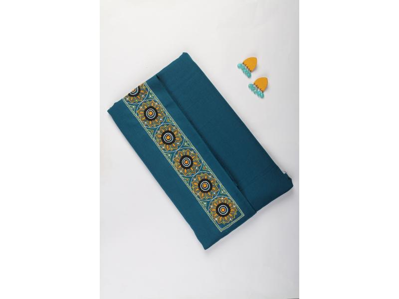 Gawaksh Signature -Teal Blue Kurta Fabric