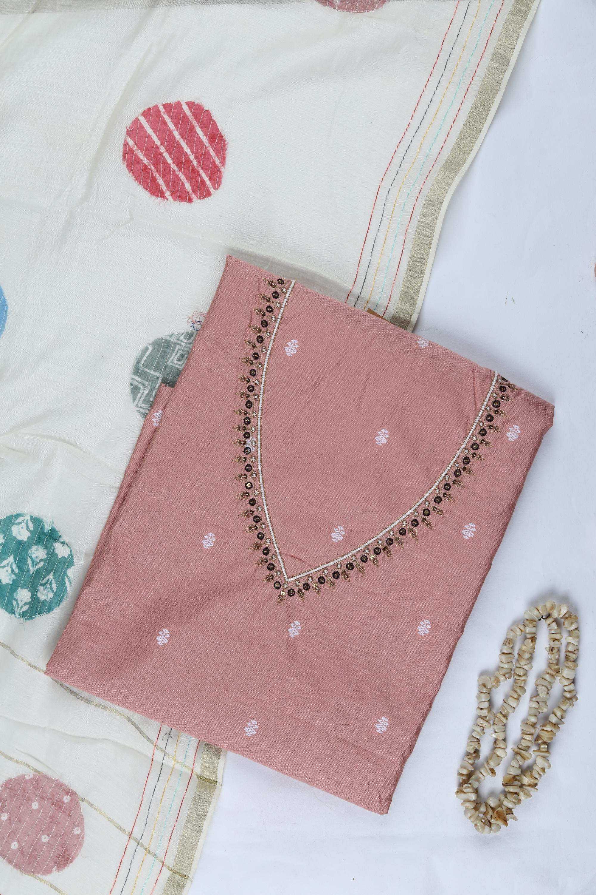 Cotton  Silk with Chanderi Set -01