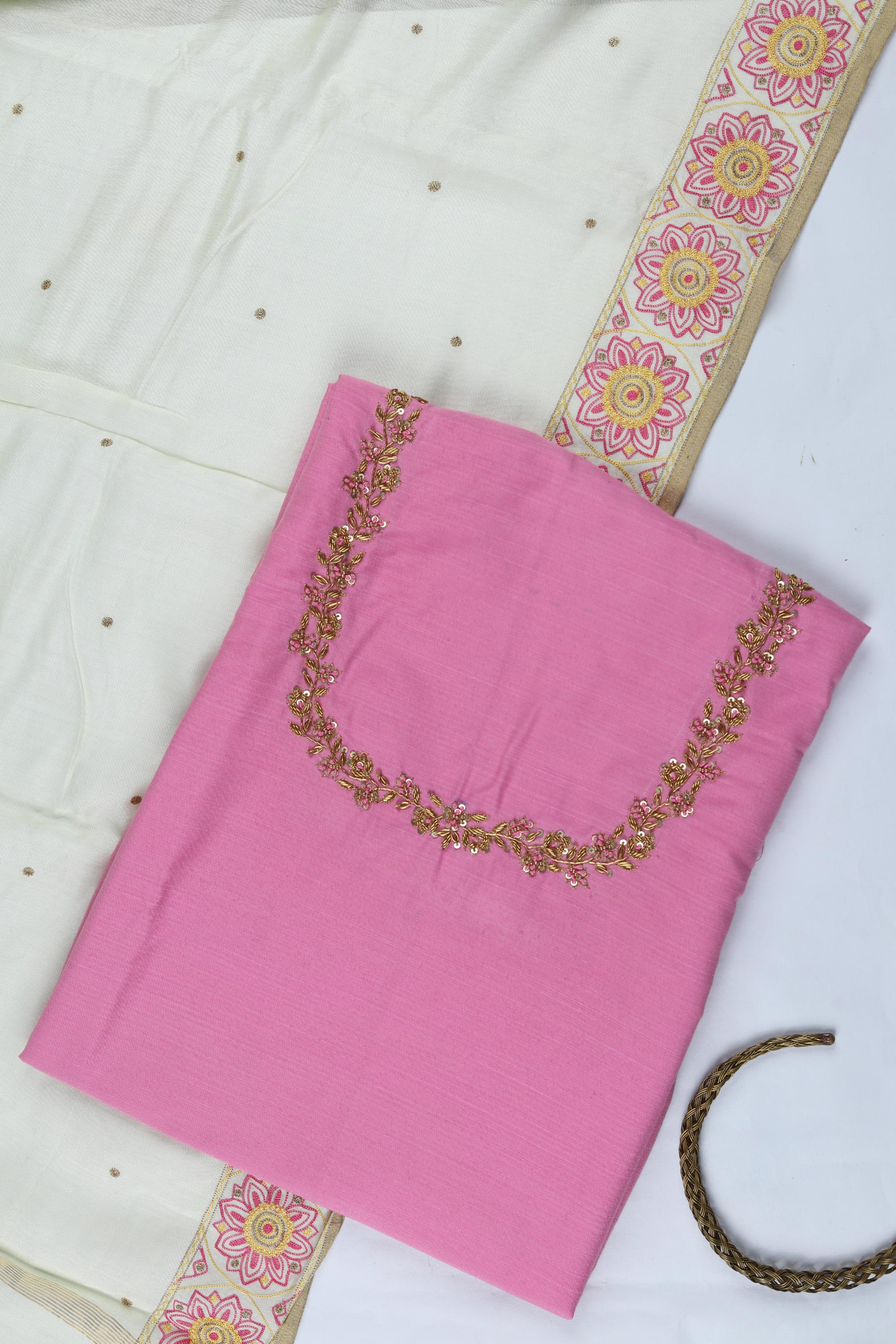 Cotton  Silk with Chanderi Set -02
