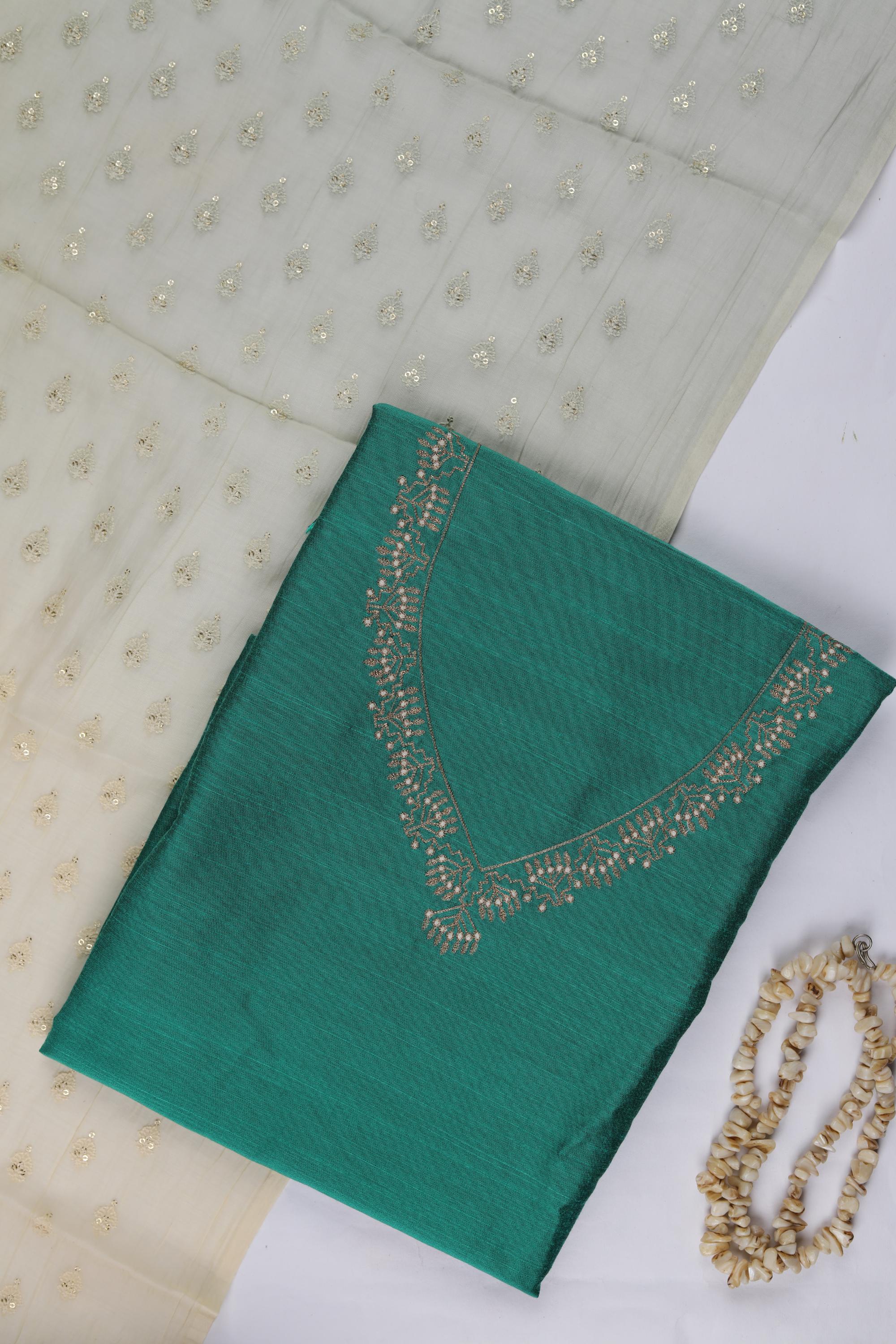 cotton silk With chanderi Dupatta Set -22