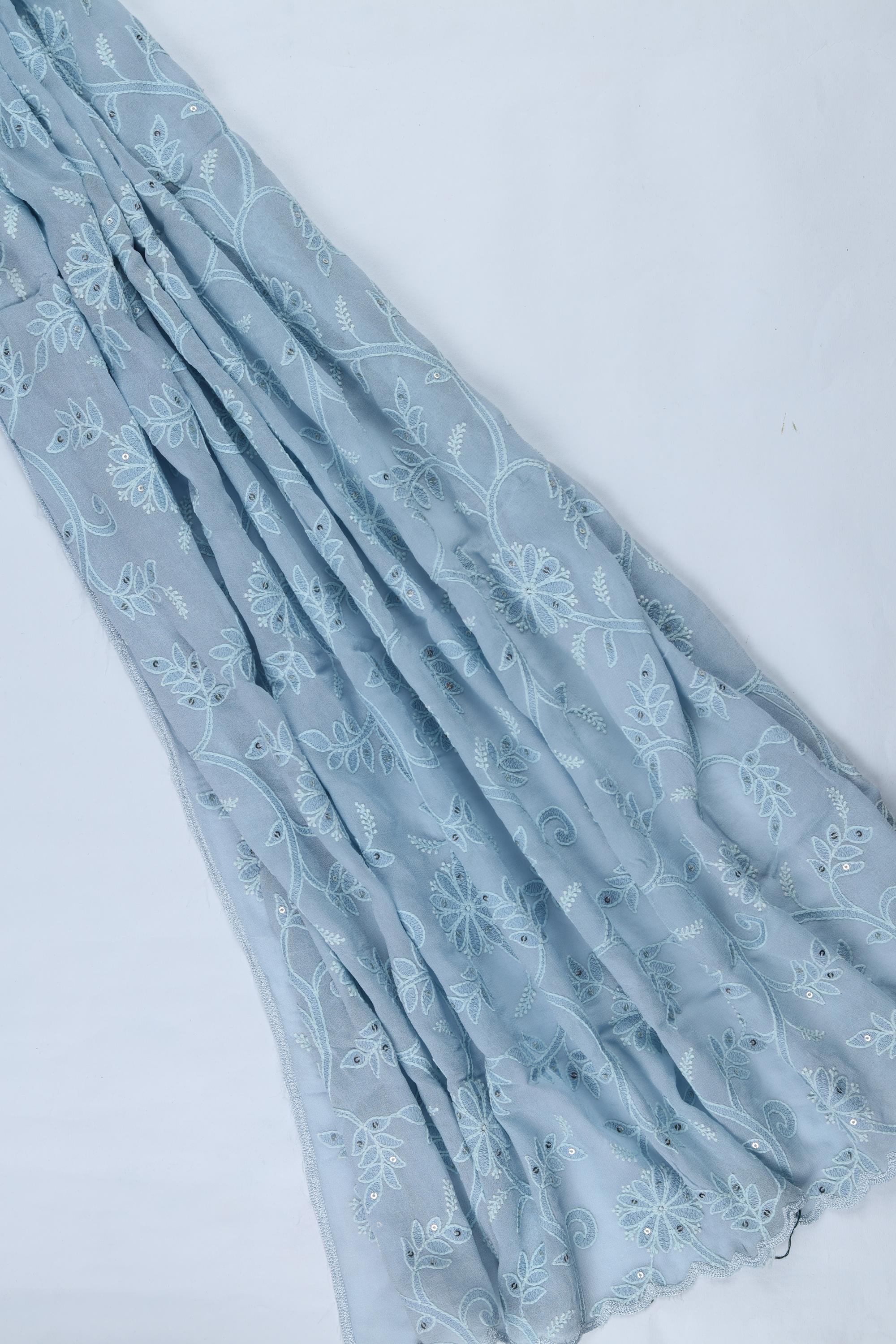 Cotton  Silk with  Georgette Dupatta Set -10