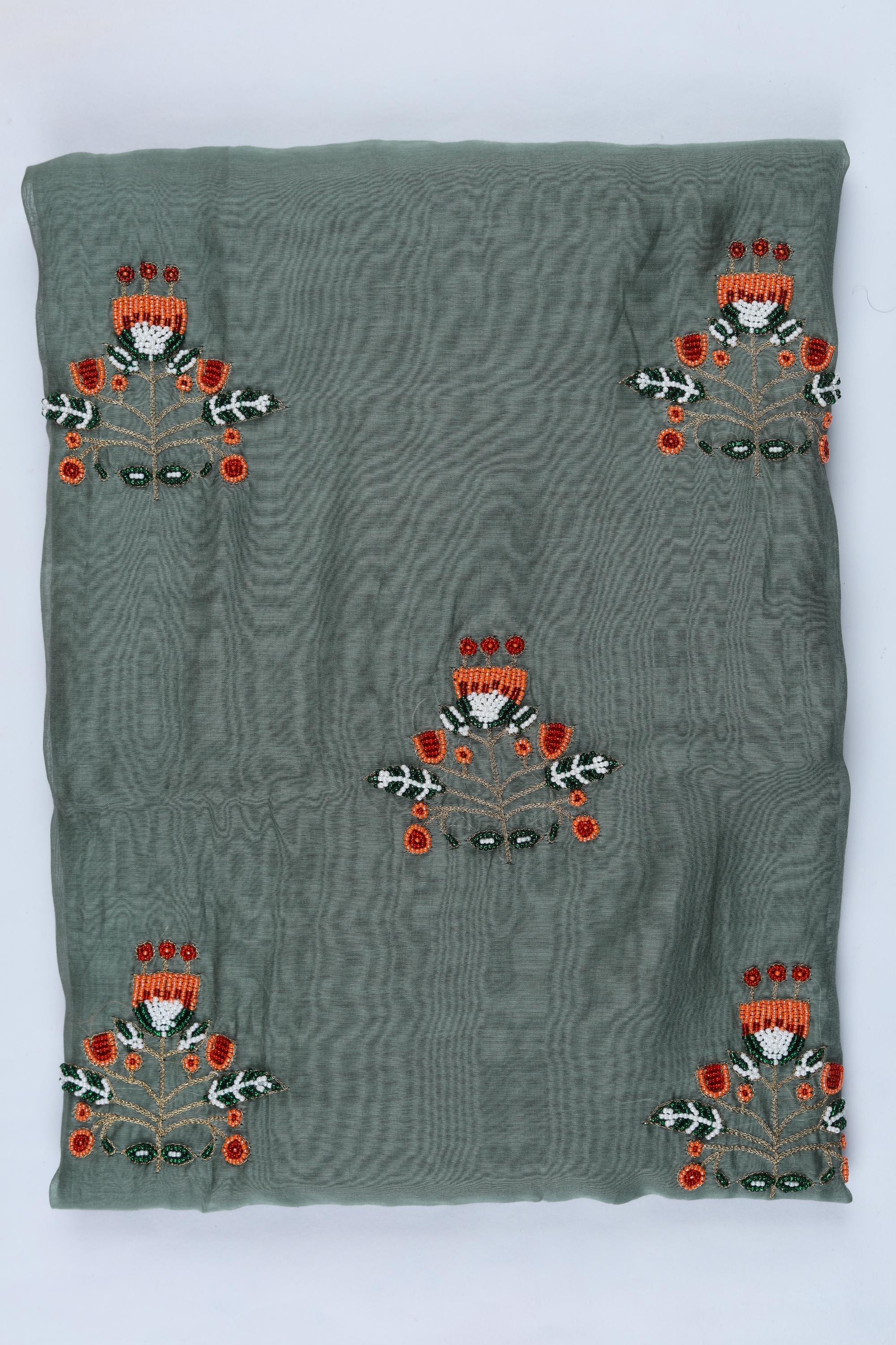 Mul Chanderi With Shiffon Dupatta Set -21