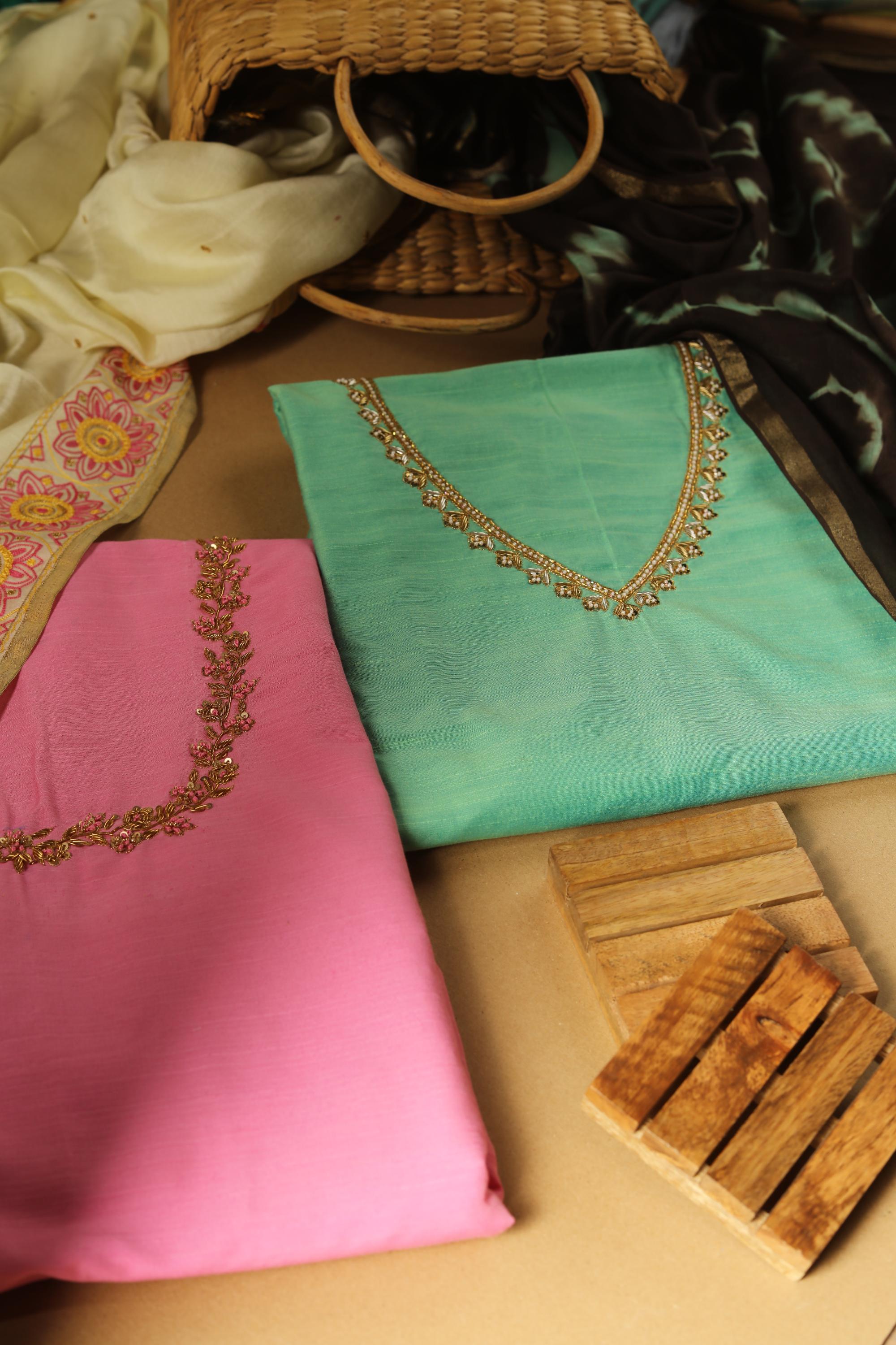 Cotton  Silk with Chanderi Set -02