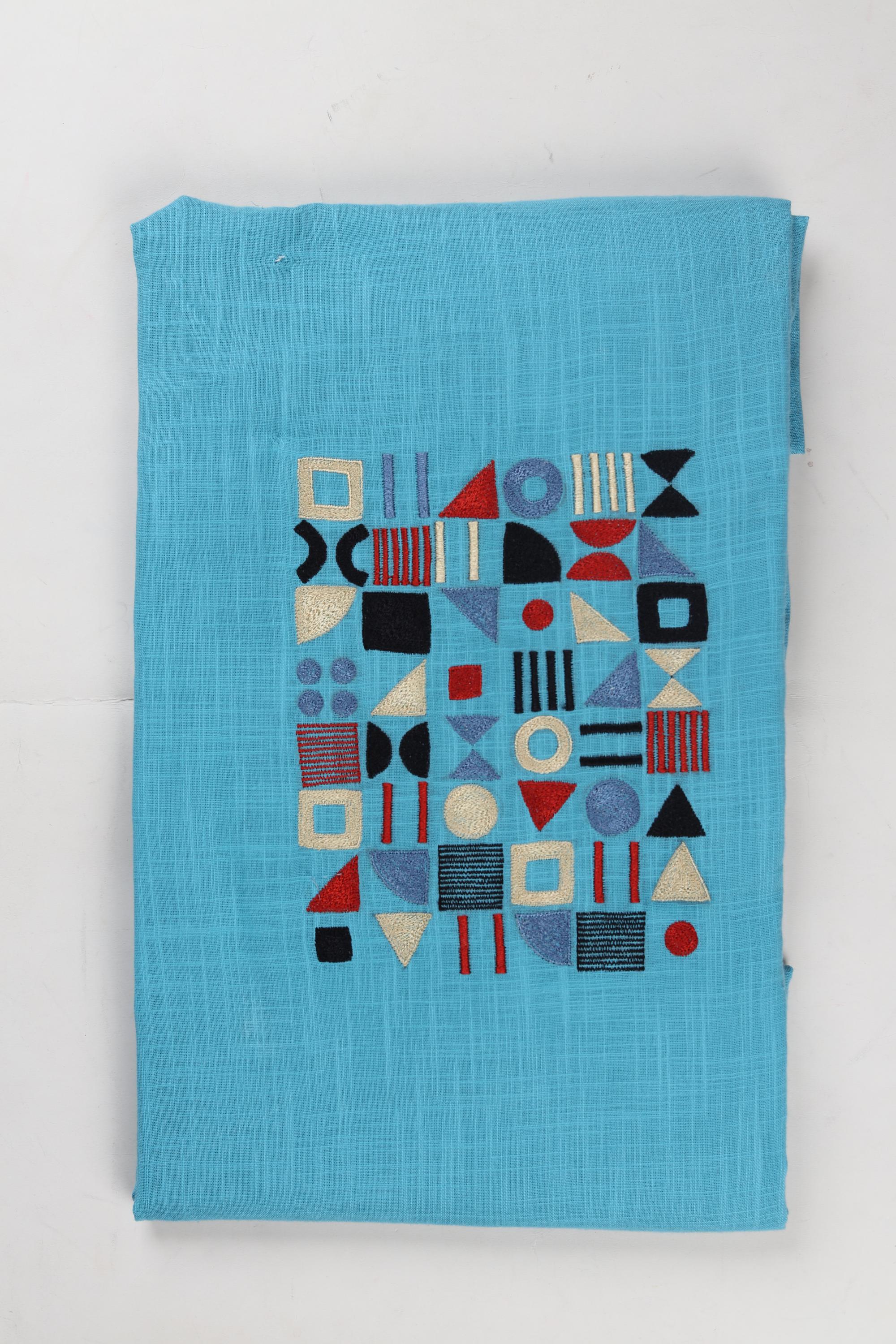 Slub Cotton set with modal Silk Dupatta-04