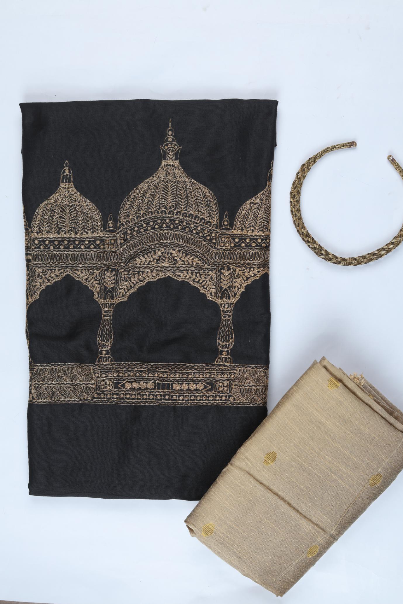 cotton Silk Embroidered Set