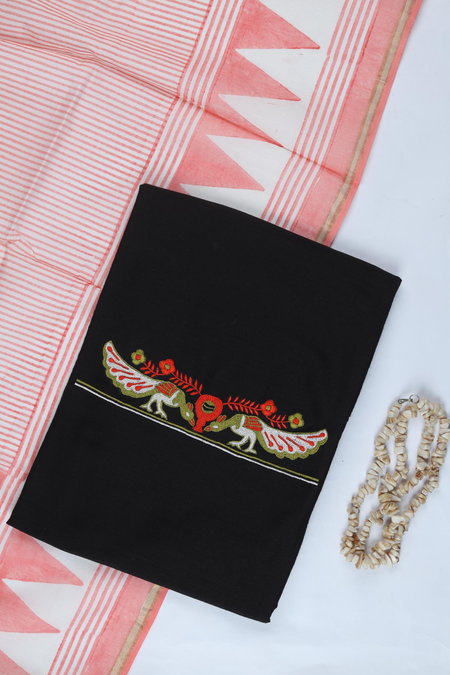 Cotton Silk Embroidered Set