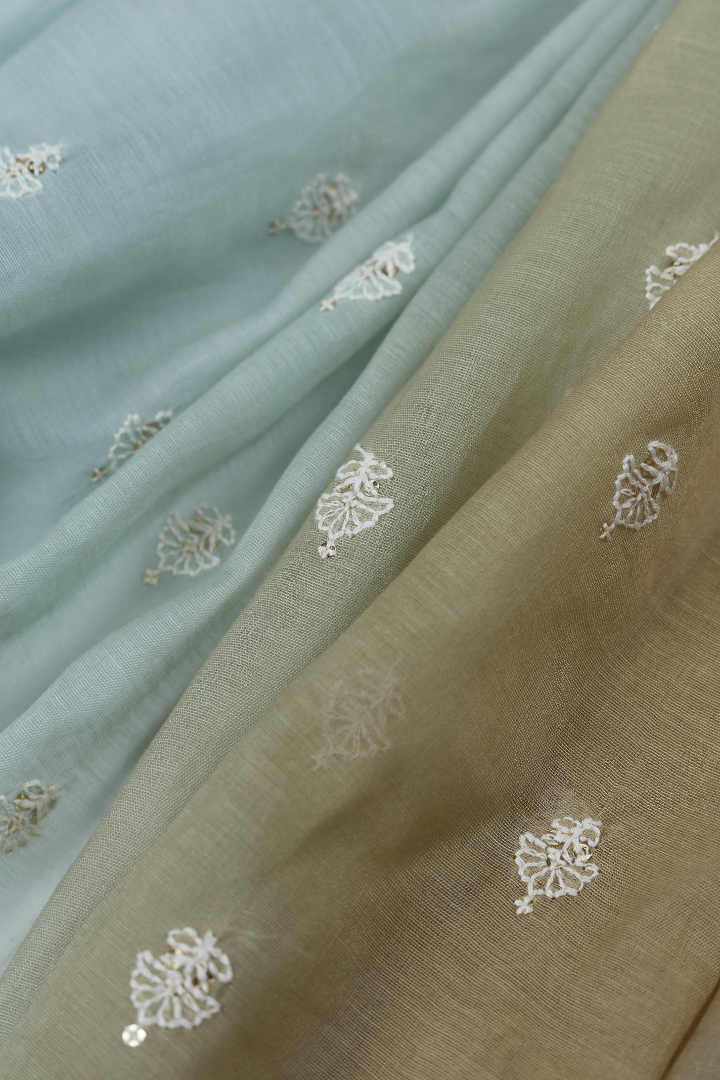 Chanderi  Embroidered Set