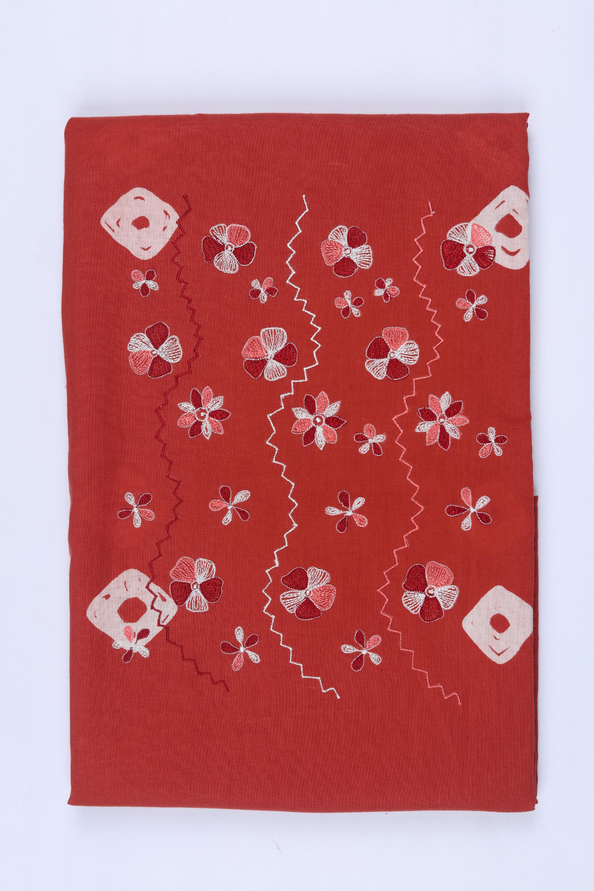 Cotton 2 Piece Unstitched Kurta & Bttom Set – Traditional Design-014