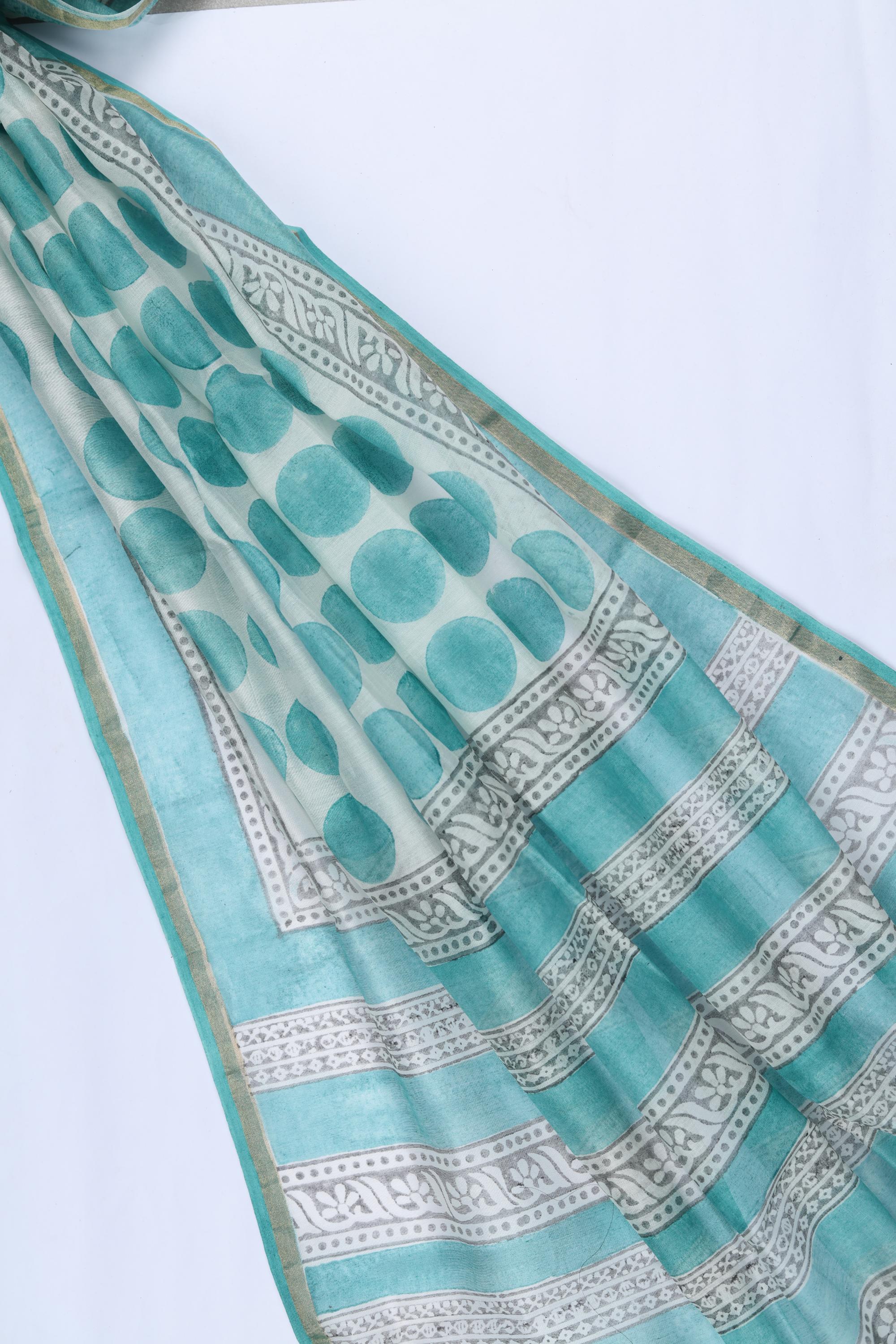 Chanderi Silk 3 Piece Unstitched Set -167