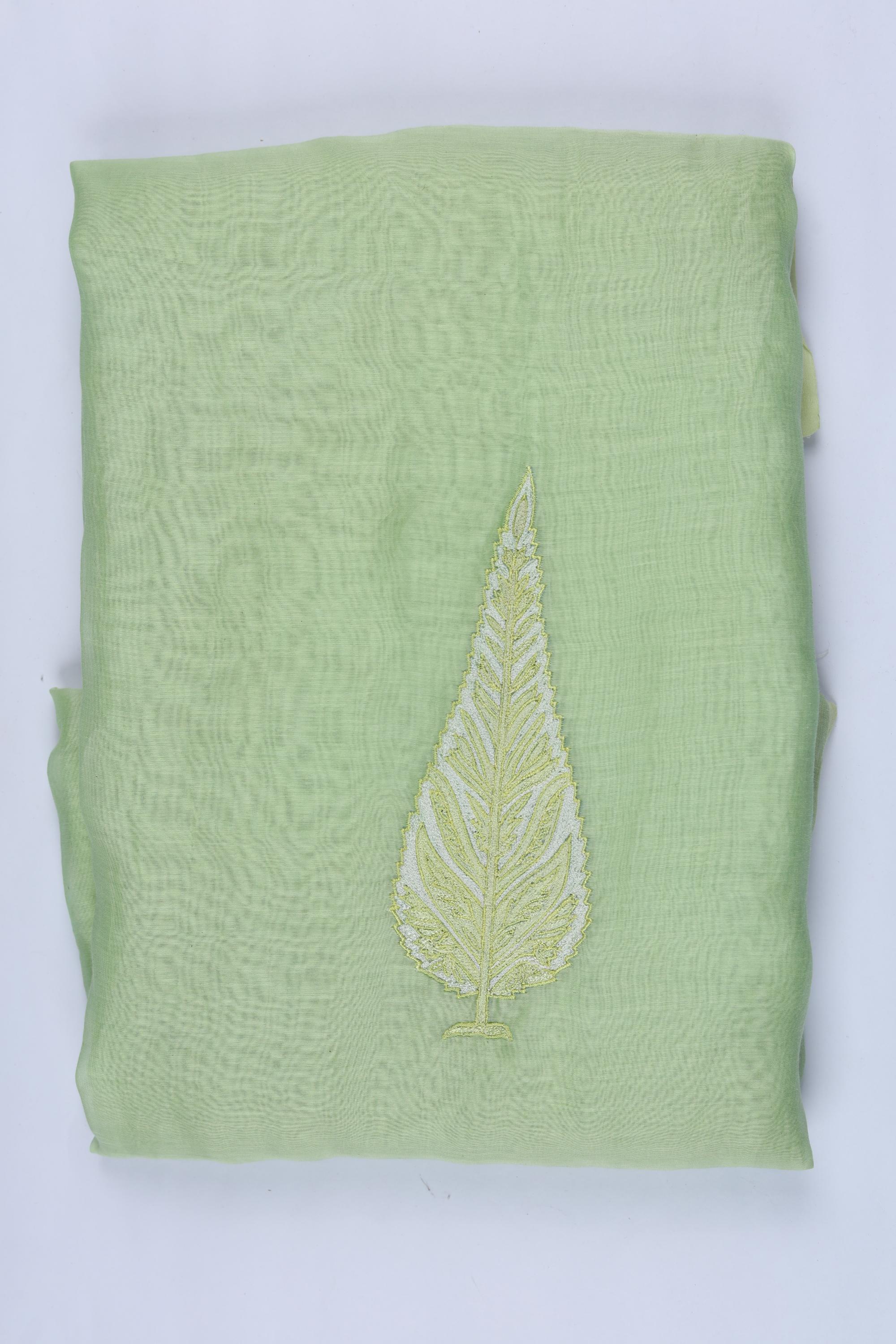 Chanderi Silk 3 Piece Unstitched Set -169