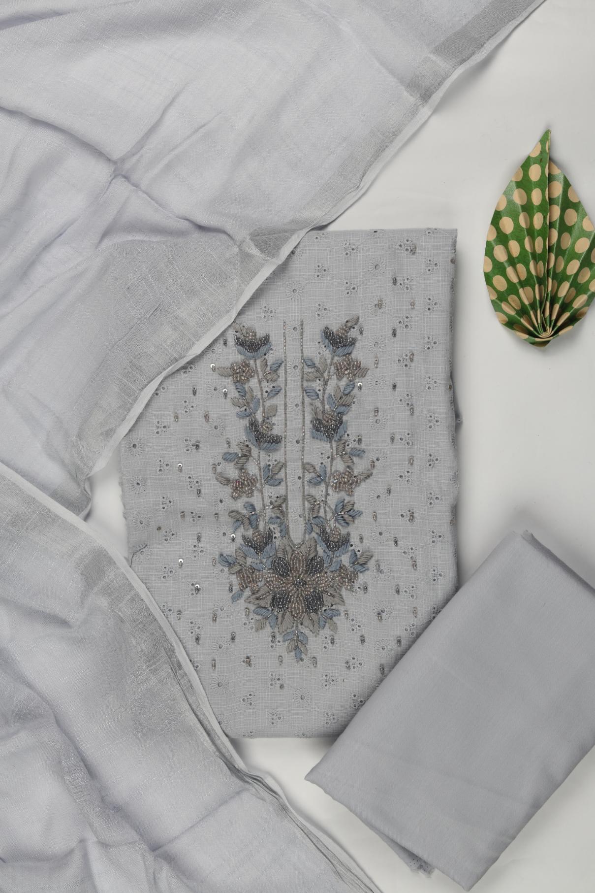 Embroidered hakoba cotton set