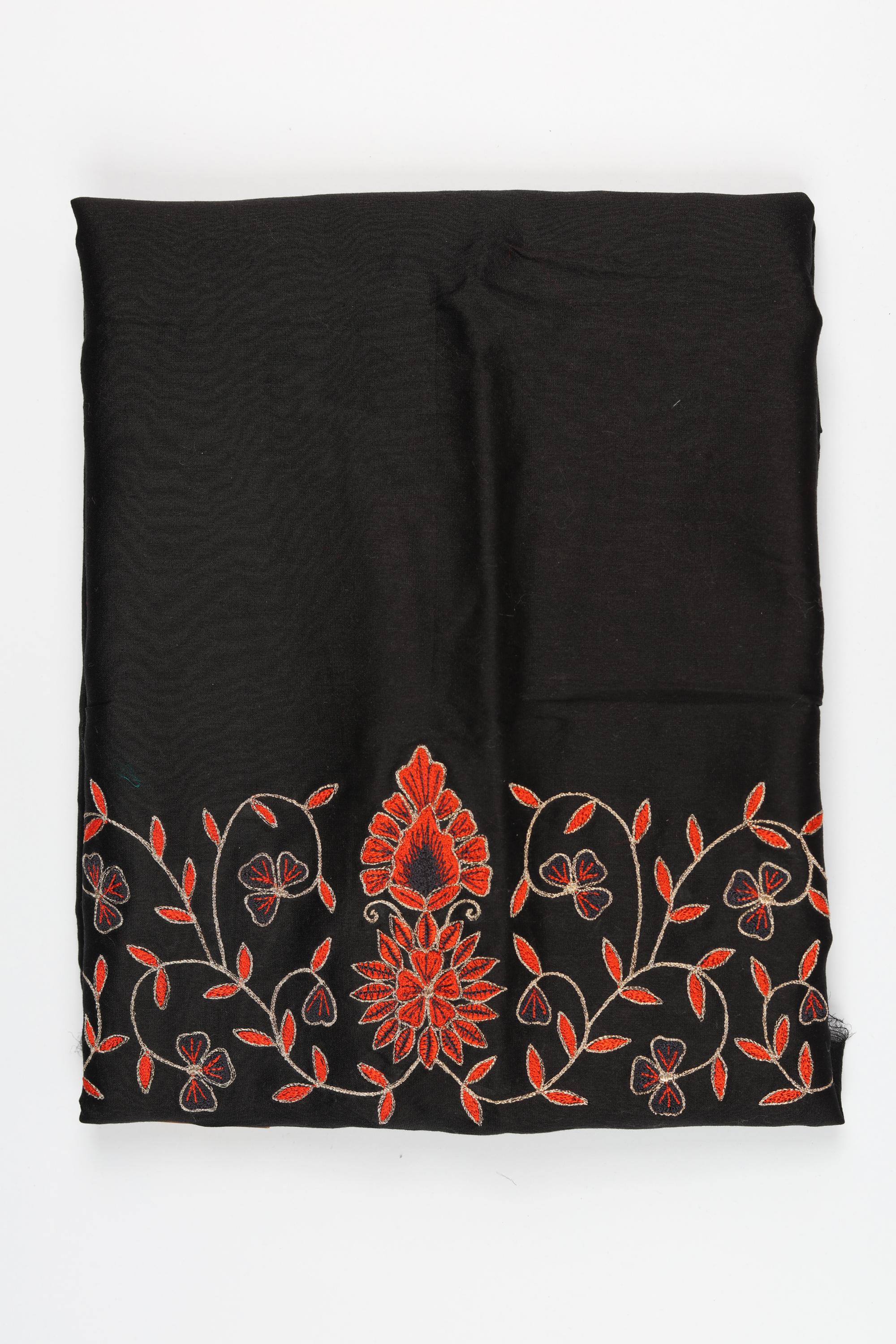 Mull Chanderi Silk 3 Piece Unstitched Set -176
