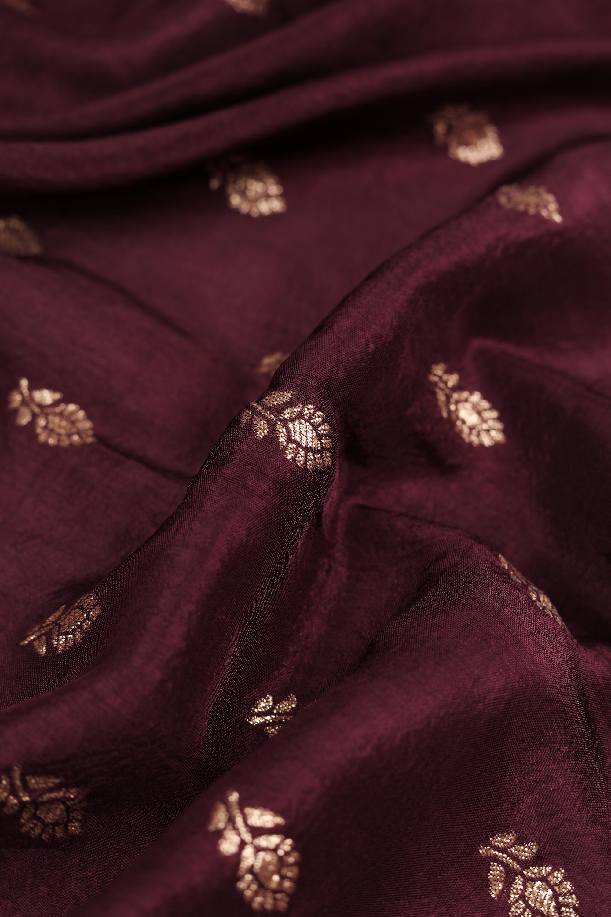 Mull Chanderi Silk 3 Piece Unstitched Set -177
