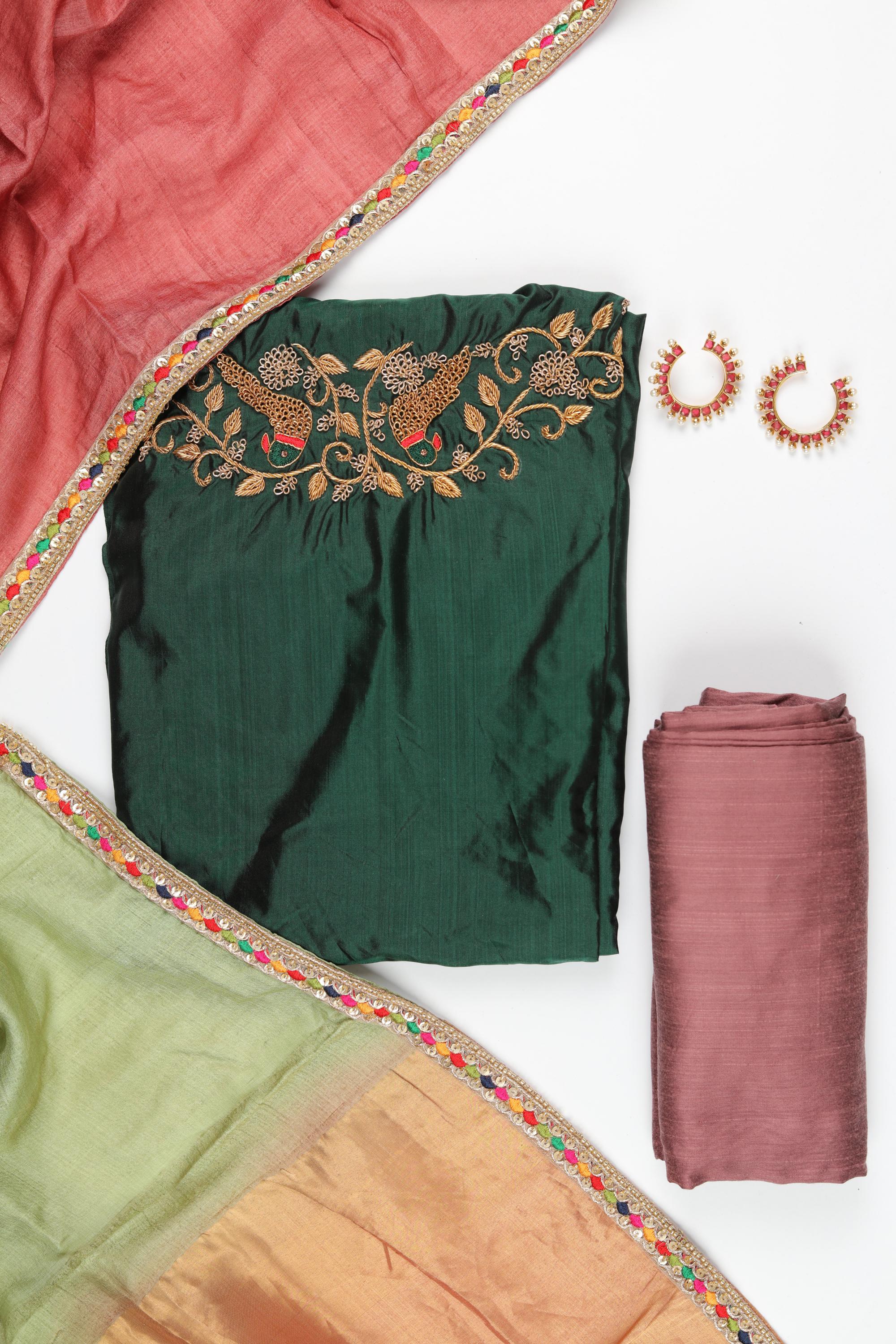 Pure Silk 3 Piece Unstitched Set -178