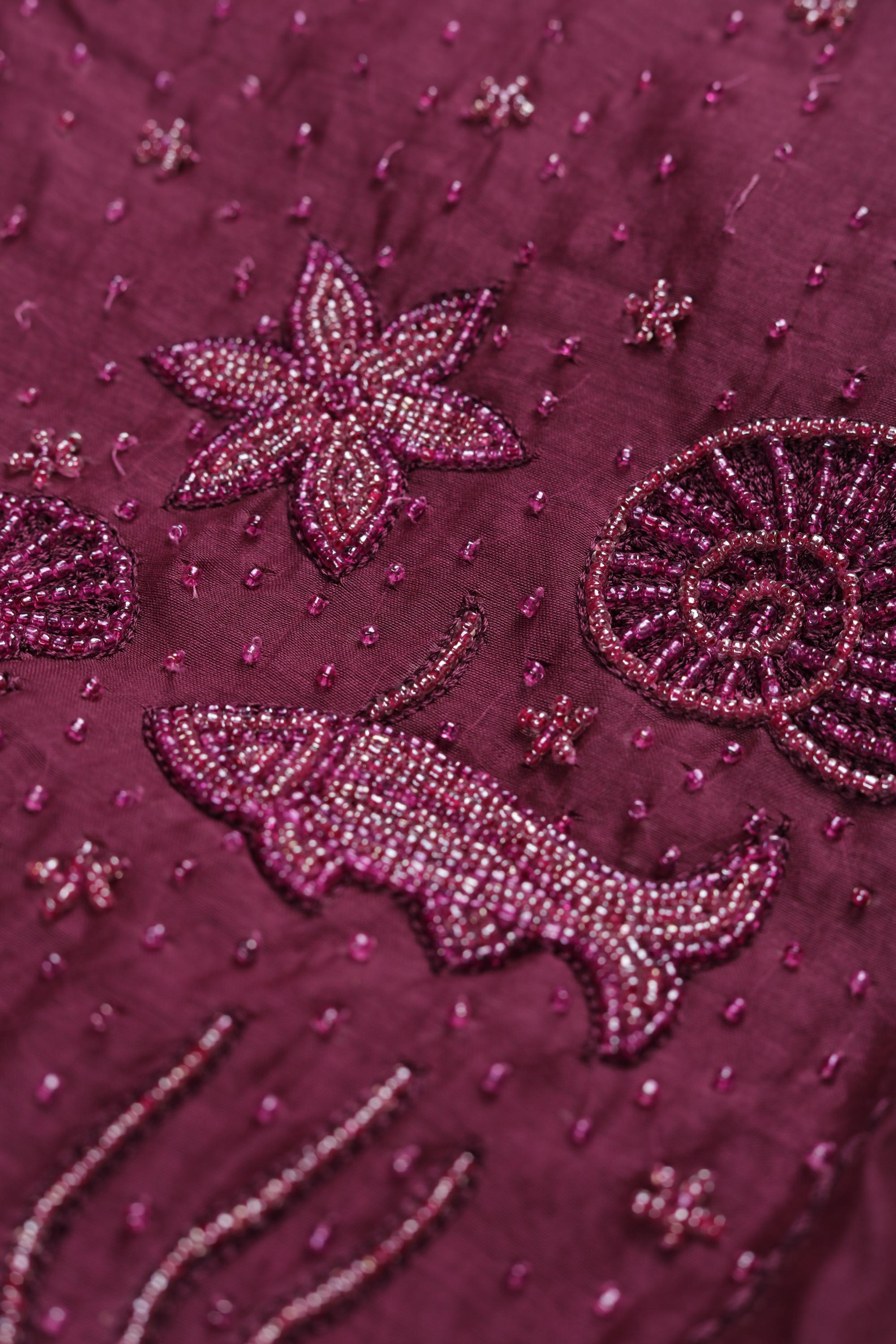 Chanderi Silk 3 Piece Unstitched Set -182