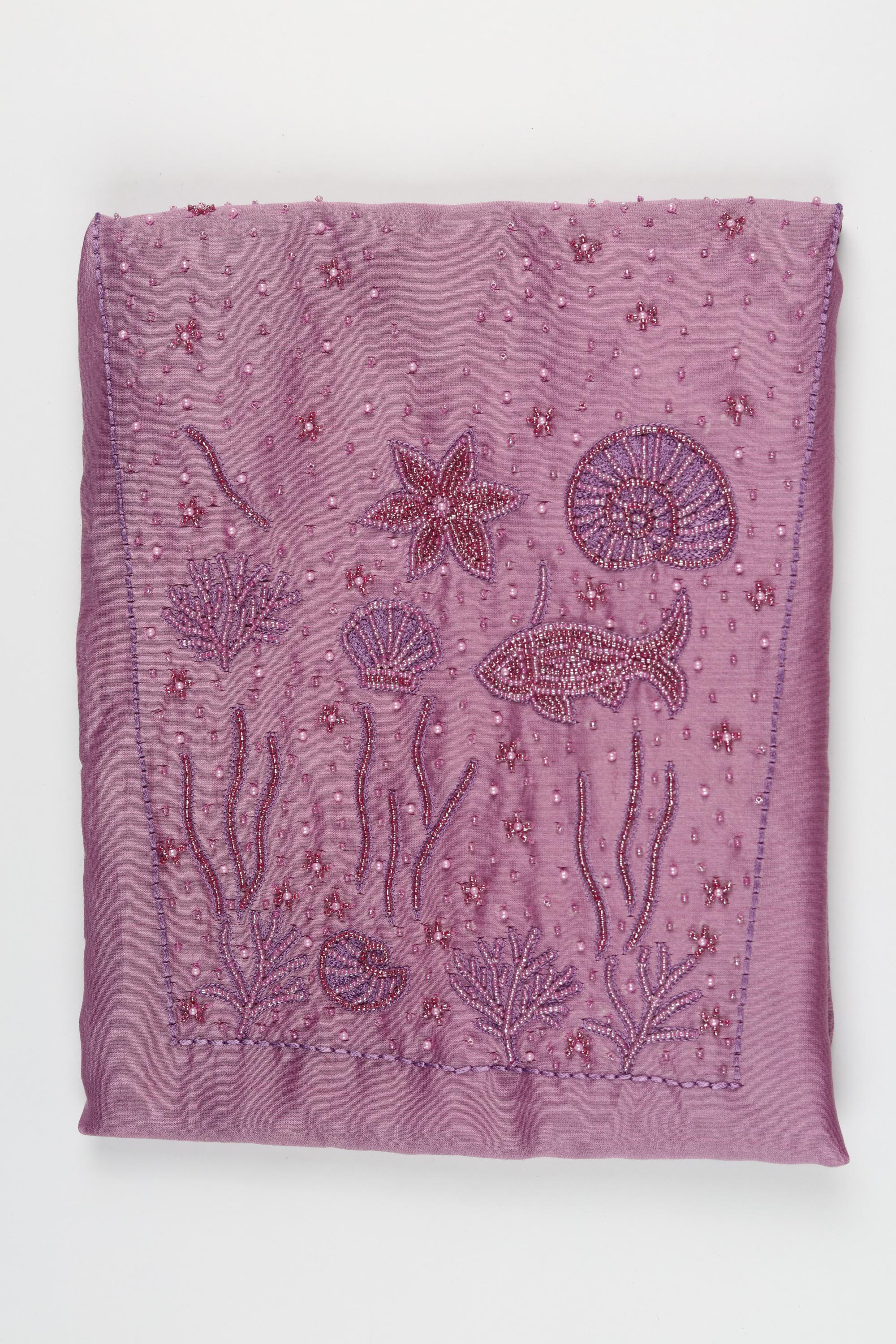 Chanderi Silk 3 Piece Unstitched Set -183